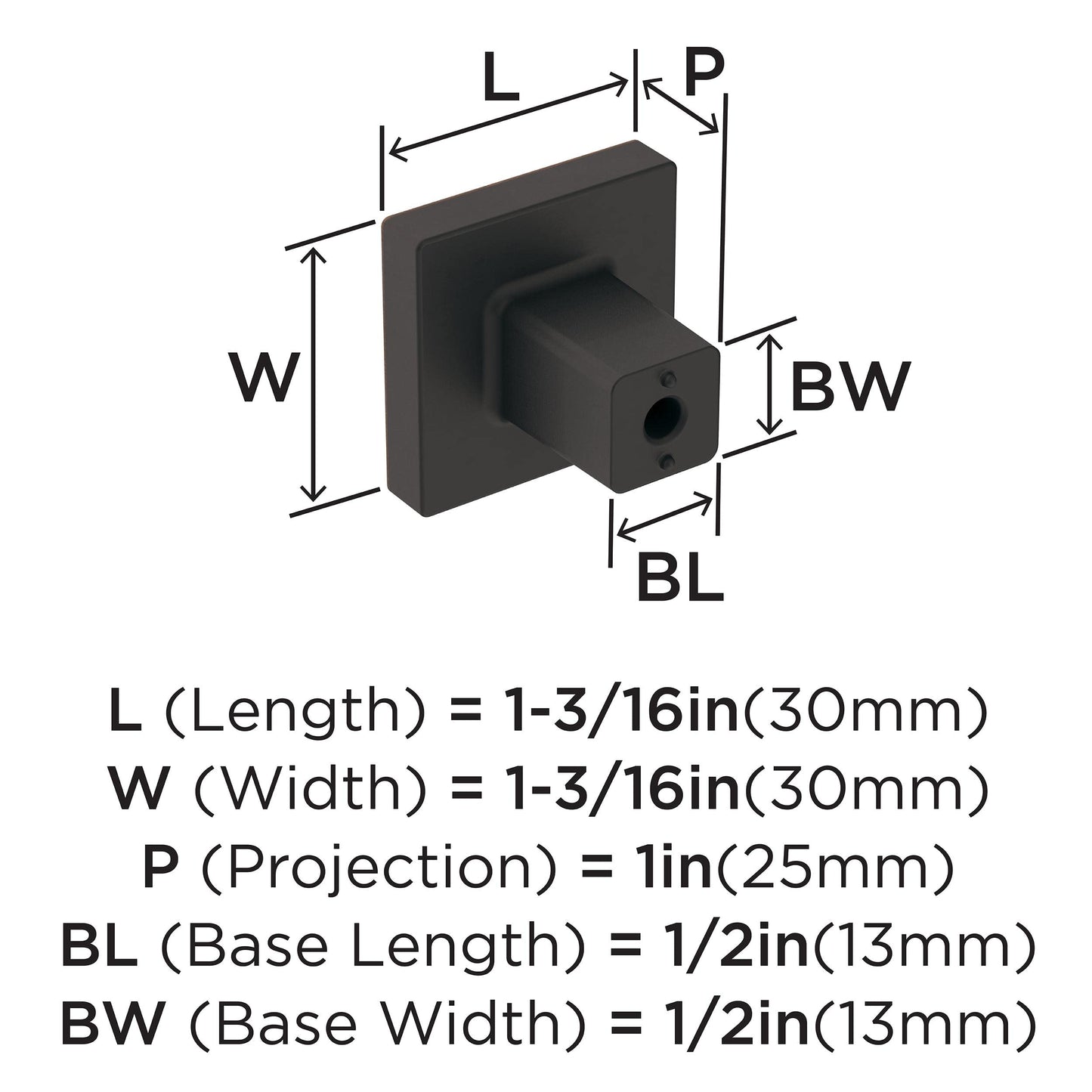 Amerock | Cabinet Knob | Oil Rubbed Bronze | 1-3/16 inch (30 mm) Length | Monument | 1 Pack | Drawer Knob | Cabinet Hardware