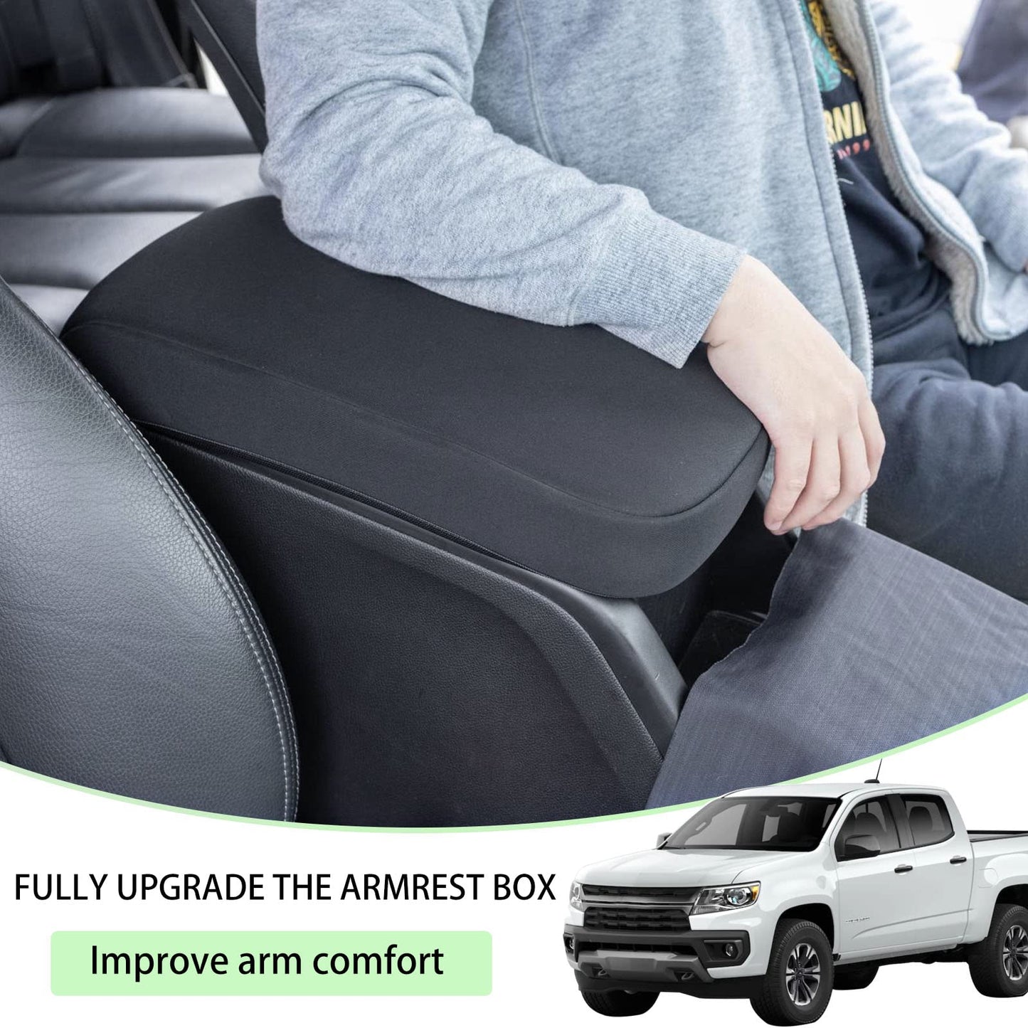 JDMCAR Center Console Cover Compatible with 2015-2022 Chevy Colorado/GMC Canyon Accessories Customized Neoprene Armrest Box Lid Protector Cover