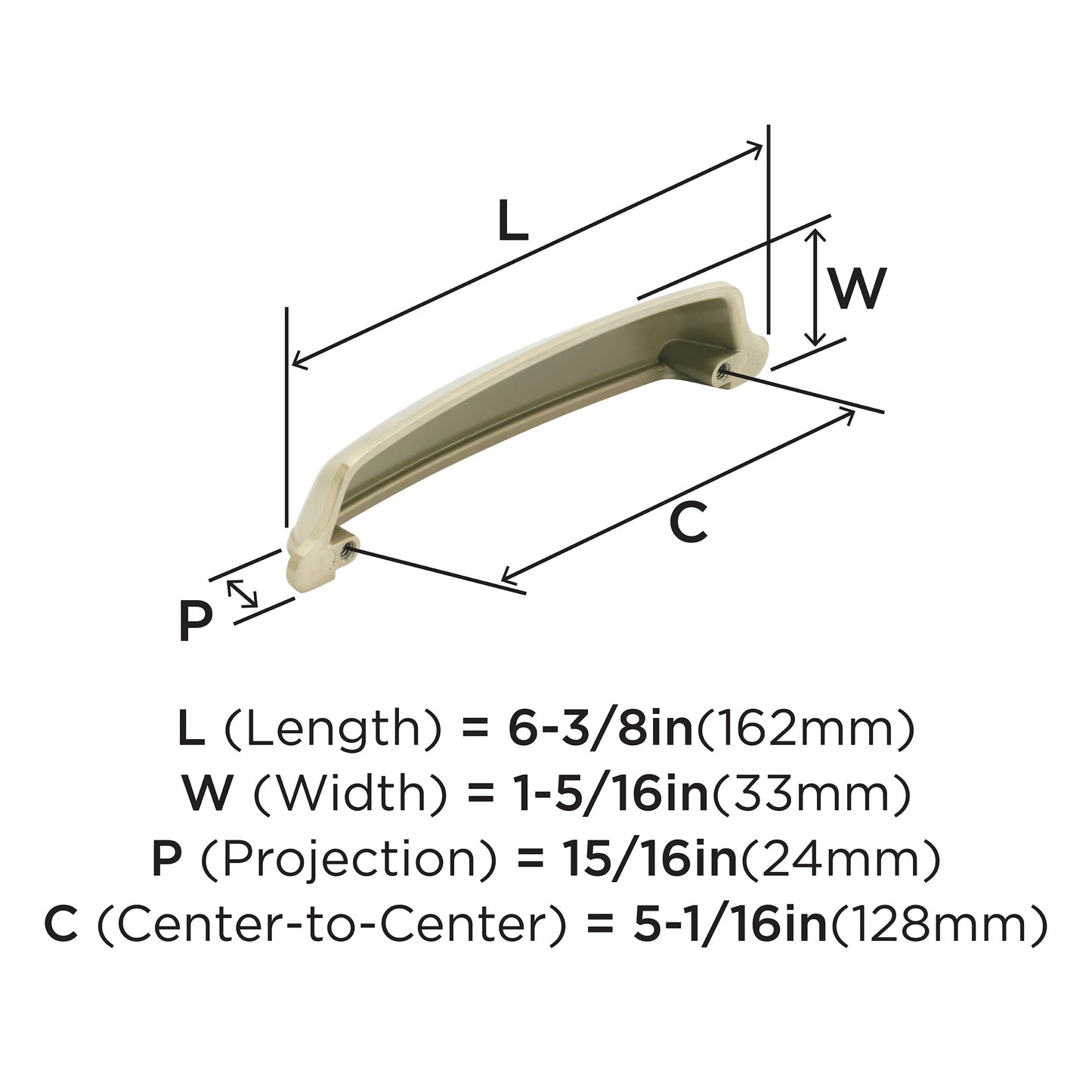 Amerock | Cabinet Cup Pull | Golden Champagne | 5-1/16 inch (128 mm) Center to Center | Stature | 1 Pack | Drawer Pull | Drawer Handle | Cabinet Hardware