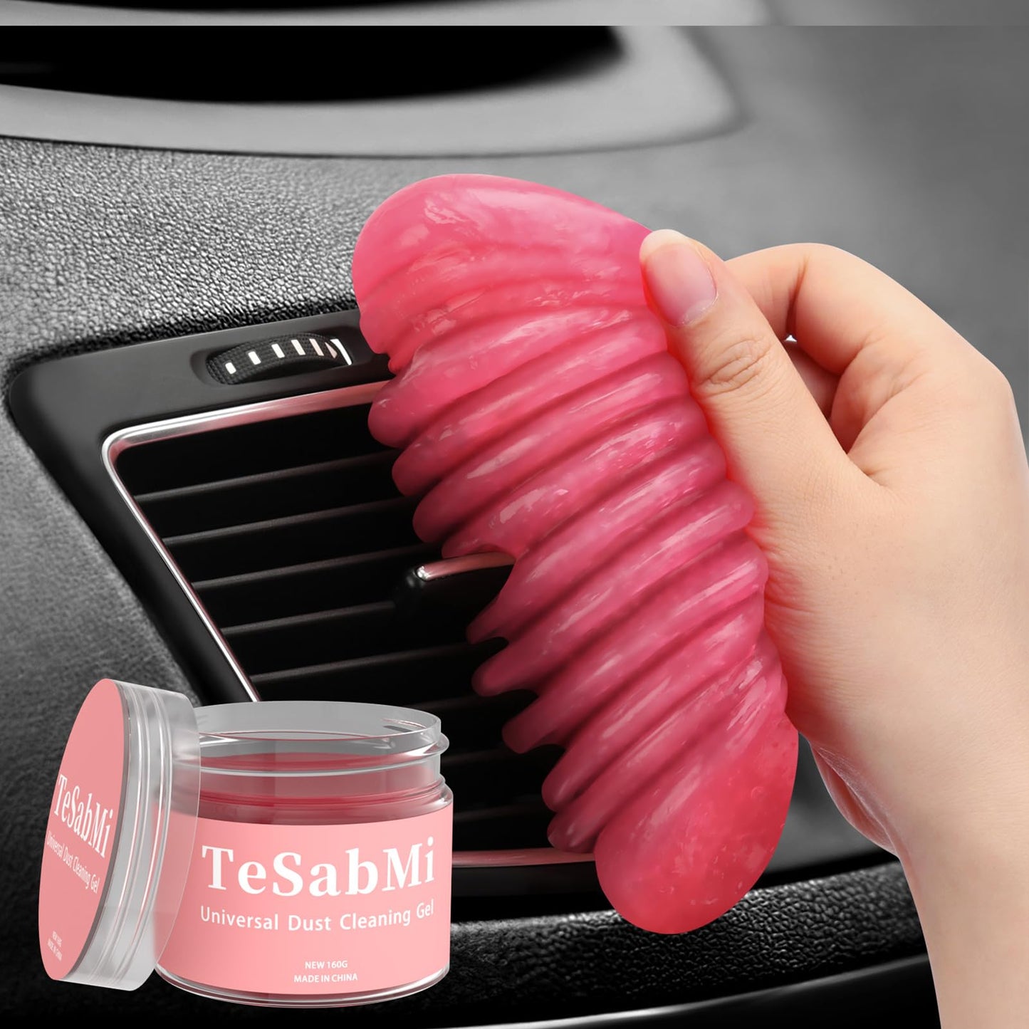 Car Cleaning Gel for Car Cleaning Kit Car Putty Car Slime for Cleaning Car Cleaning Putty for Car Interior Cleaner Car Dust Cleaning Gel for Car Detailing Kit Car Accessories Keyboard Cleaner Pink