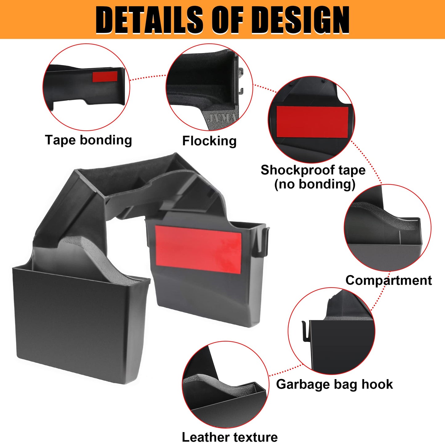 Center Console Gear Shift Organizer Tray for Jeep Gladiator JT Accessories and Wrangler JL JLU 2024 2023 2022 2021 2020 2019 2018 Storage Box, 3 PCS Assembly (US Patent)