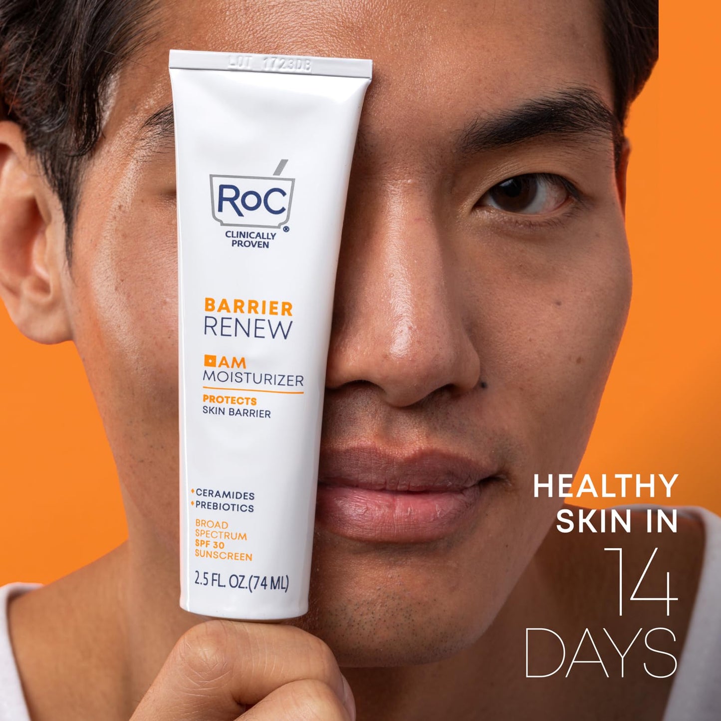 RoC Barrier Renew Day Cream with SPF 30, Moisturizer with Ceramides & Prebiotics to protect Skin Barrier, 2.5 fl oz