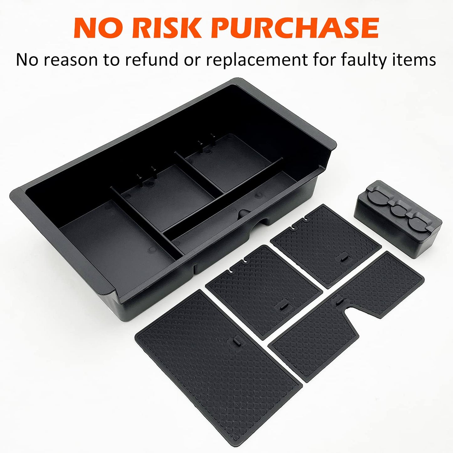 JOJOMARK Center Console Organizer Tray Compatible with 2014-2018 GMC Sierra Accessories, (2015-2020) Yukon/Chevy Tahoe Silverado Suburban, Armrest Storage Box Replaces 22817343(Black)