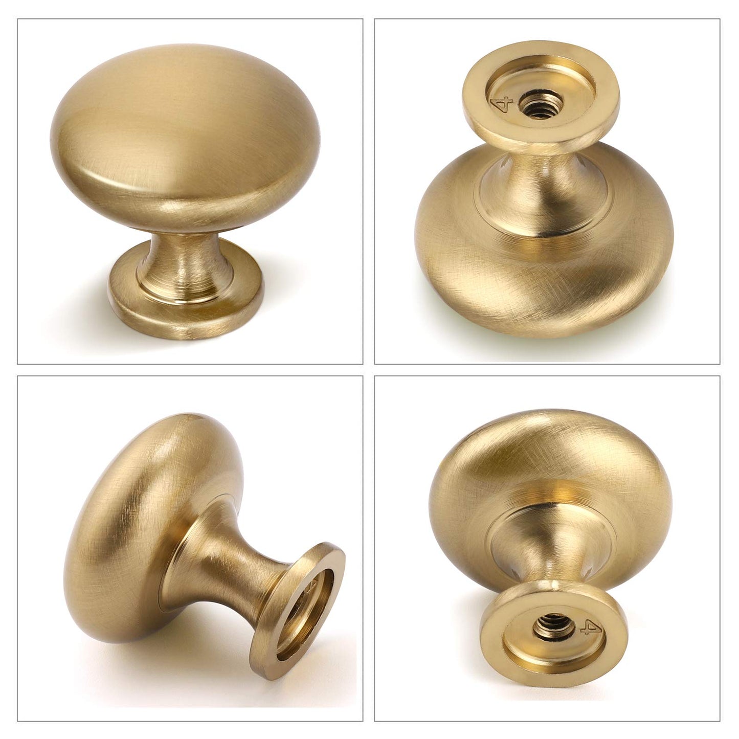 10 Pack-Kitchen Cabinet Knob Gold,Antique Brass Drawer Knob,Champagne Bronze Cabinet Knobs,1-1/5 Diameter