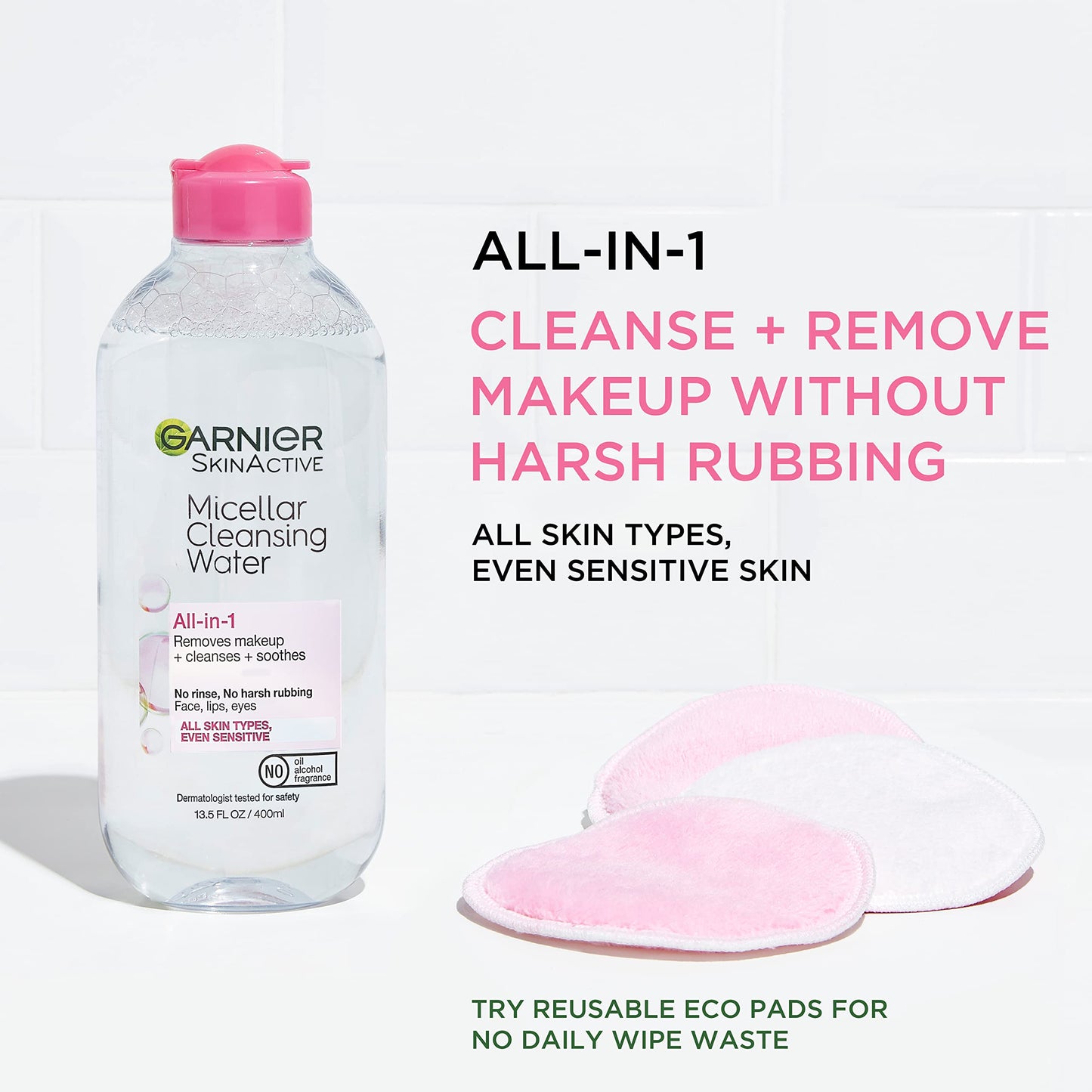 Garnier SkinActive Micellar Cleansing Water, For All Skin Types, 3.4 fl; oz., 3 Count