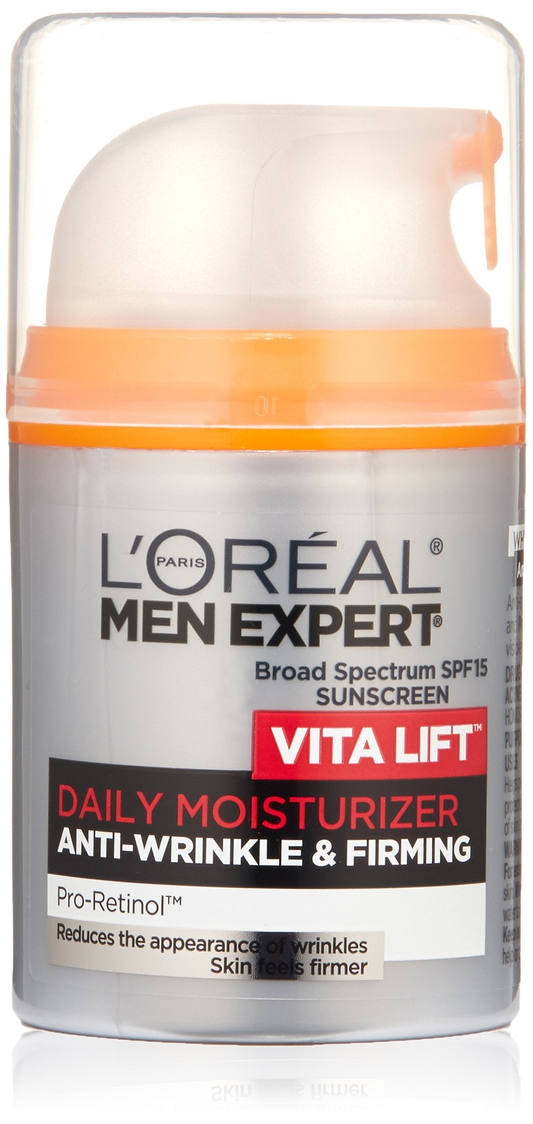 L'Oreal Men Expert Vitalift Anti-Wrinkle & Firming Face Moisturizer with SPF 15 and Pro-Retinol, Face Moisturizer for Men, Beard and Skincare for Men, 1.6 oz