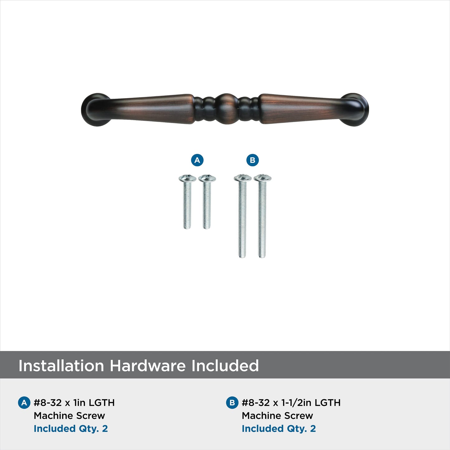 Amerock | Cabinet Pull | Oil Rubbed Bronze | 3 inch (76 mm) Center to Center | Everyday Heritage | 1 Pack | Drawer Pull | Drawer Handle | Cabinet Hardware