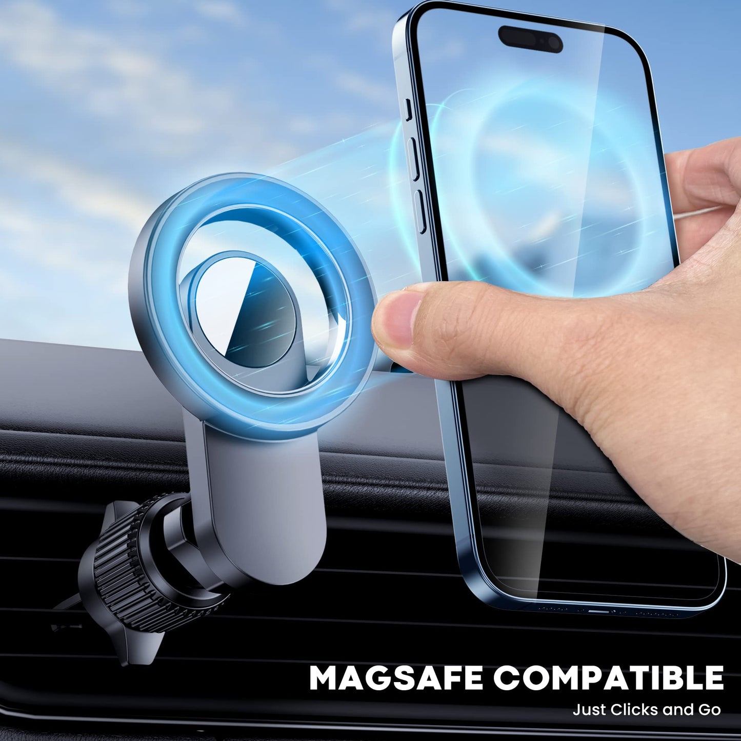 Fits Magsafe Car Mount [Strongest Magnets] Magnetic Phone Holder for Car [Hands Free] Air Vent Car Cell Phone Holder Mount Car Accessories for iPhone 14 13 12 Pro Max Plus Mini MagSafe Case All Phones