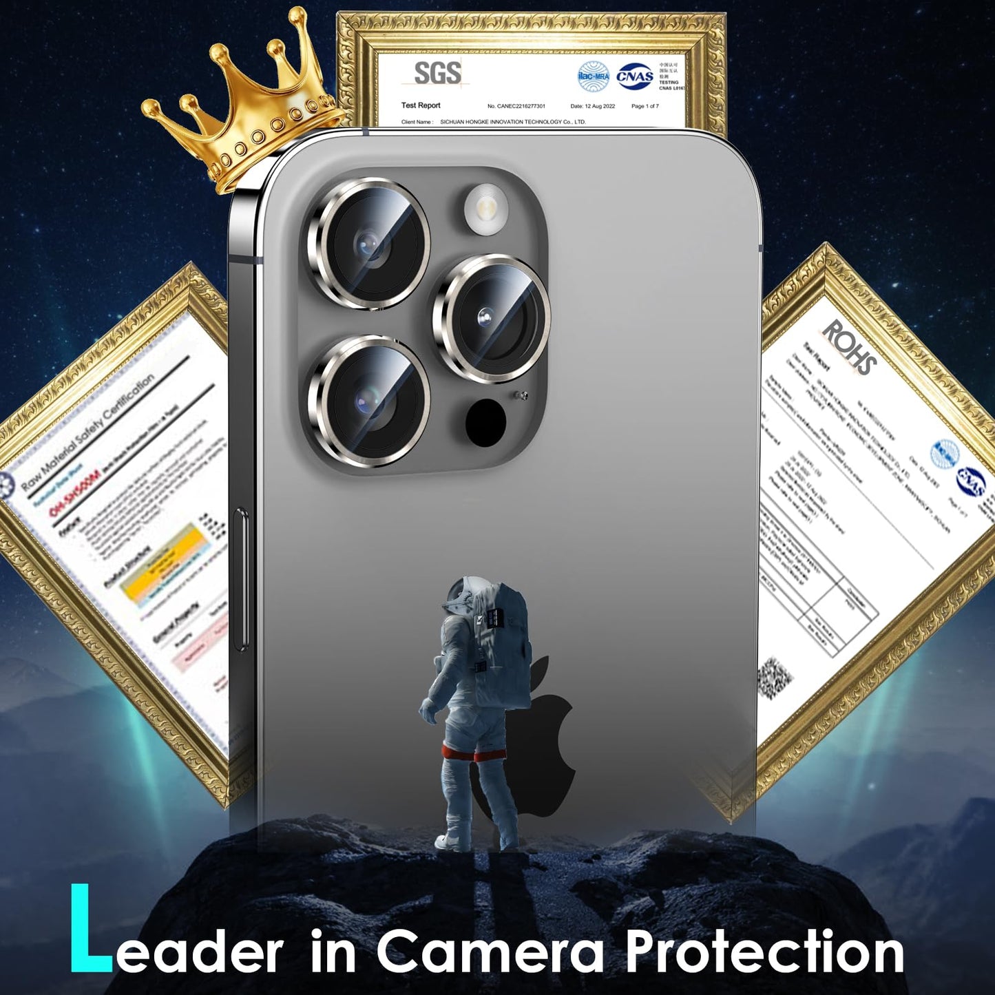 YWXTW Camera Lens Protector for iPhone 15 Pro/iPhone 15 Pro Max, [1 Step Installation Tray] Tempered Glass Screen Protector Metal Individual Camera Cover Accessories Case Friendly Anti Scratch (Gold)