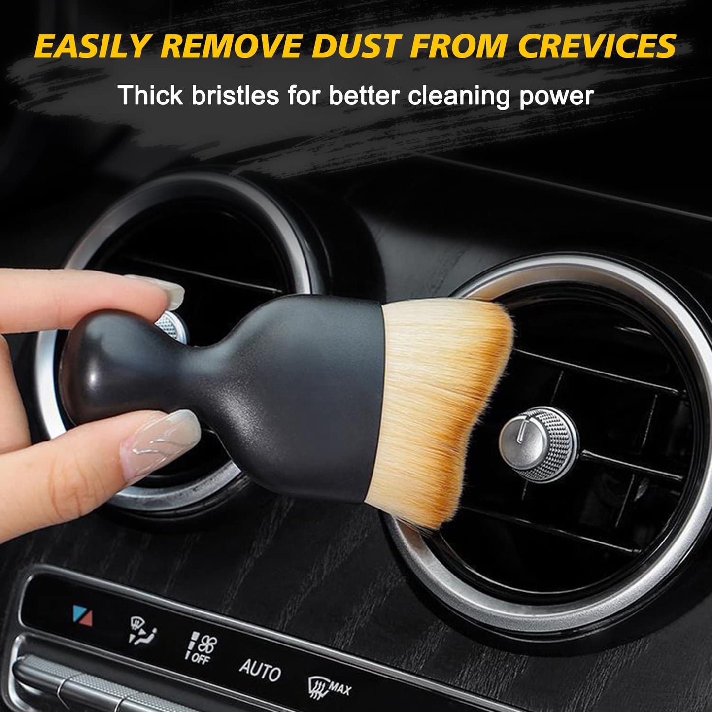 Ouzorp Car Interior Dust Brush, Car Detailing Brush, Soft Bristles Detailing Brush Dusting Tool for Automotive Dashboard, Air Conditioner Vents, Leather, Computer,Scratch Free