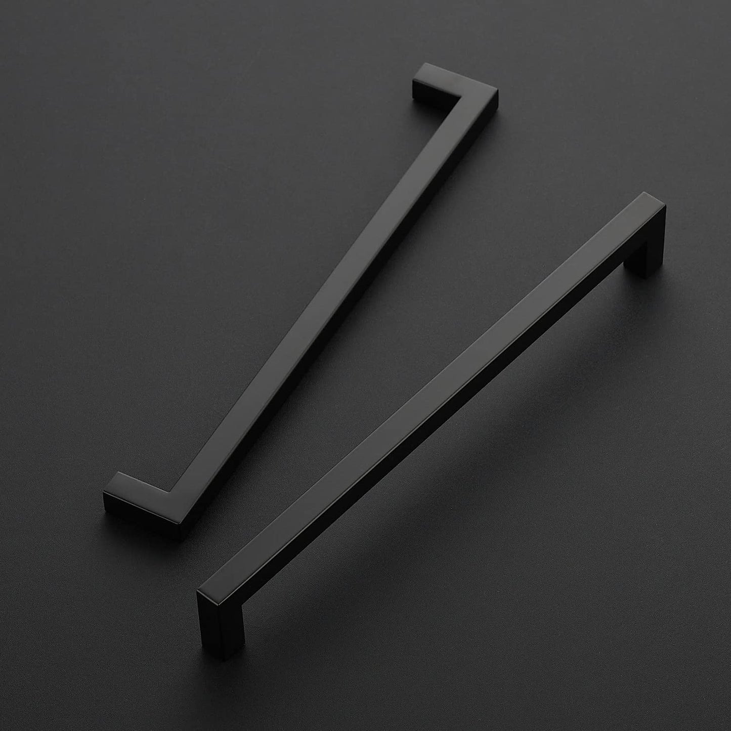 Ravinte 18 Pack 10 Inch Kitchen Square Cabinet Handles Matte Black Cabinet Pulls Black Drawer Pulls Kitchen Cabinet Hardware Kitchen Handles for Cabinets Cupboard Handles Drawer Handles