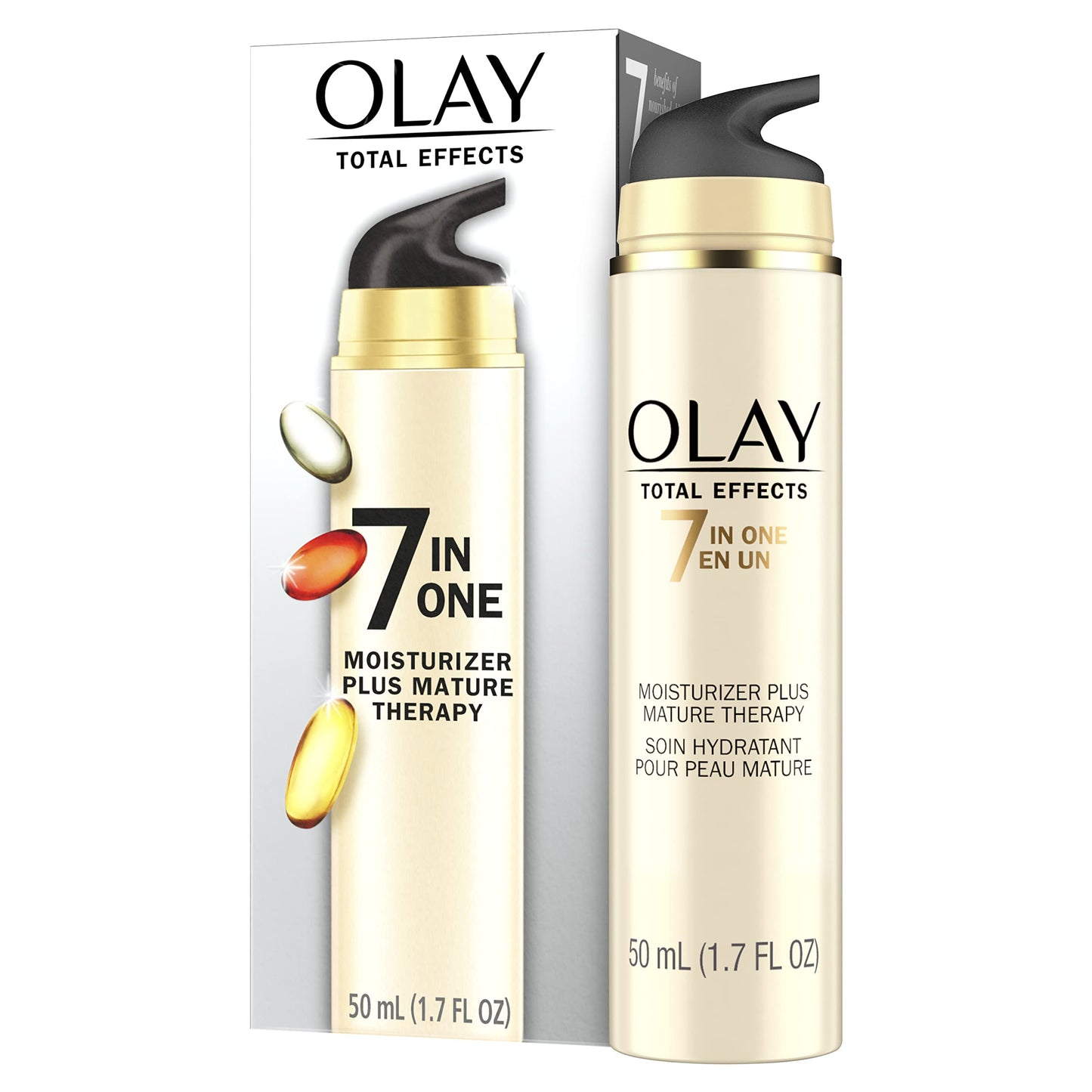 Olay Total Effects 7-In-1 Face Moisturizer Plus Mature Therapy, Beige, 1.7 Fl Oz