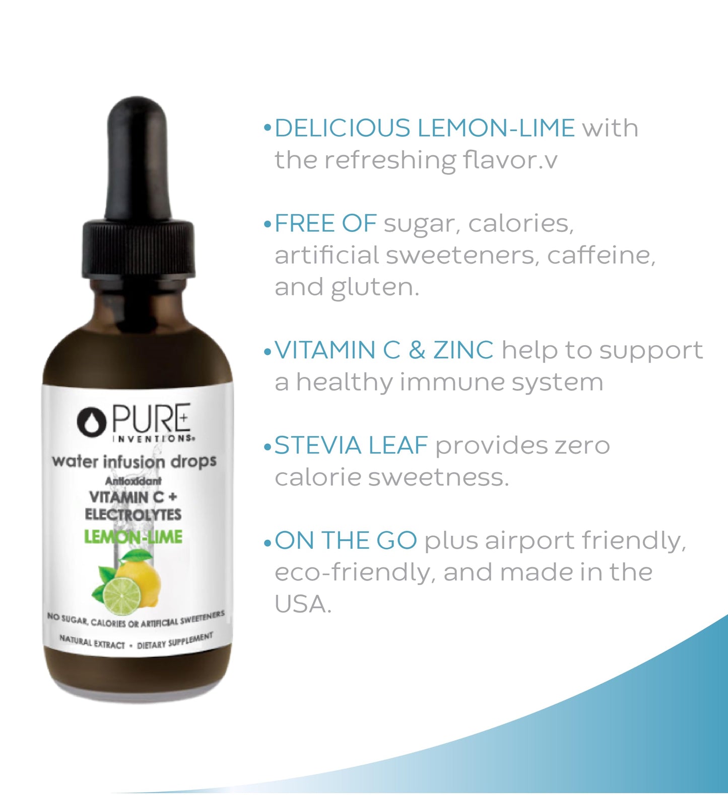 Pure Inventions - Mini Electrolyte Support Bundle Trio - Lemon Lime, Watermelon, Coconut Water - 12 Servings Each - Wellness Drops for Immunity, Wellness, & Hydration - Includes Travel Bag