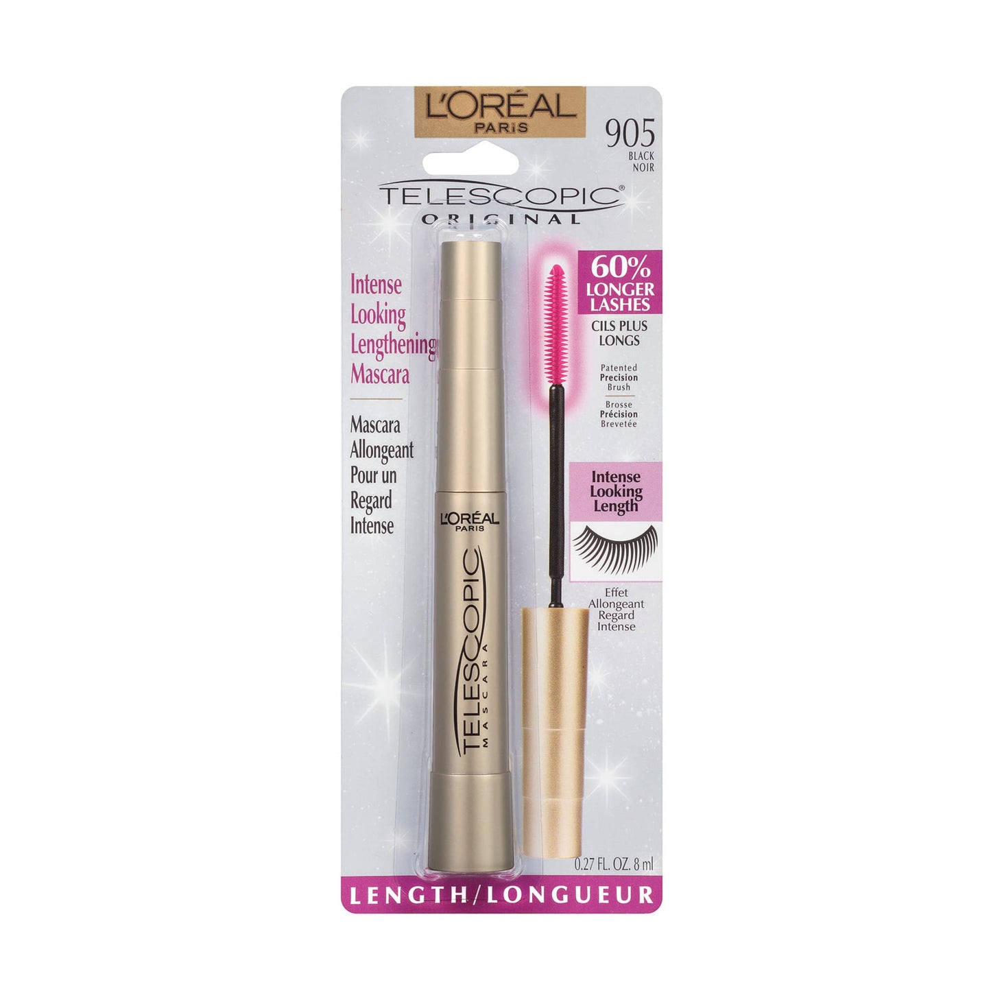 L’Oréal Paris Makeup Telescopic Original Lengthening Mascara, Black, 0.27 Fl Oz (1 Count)