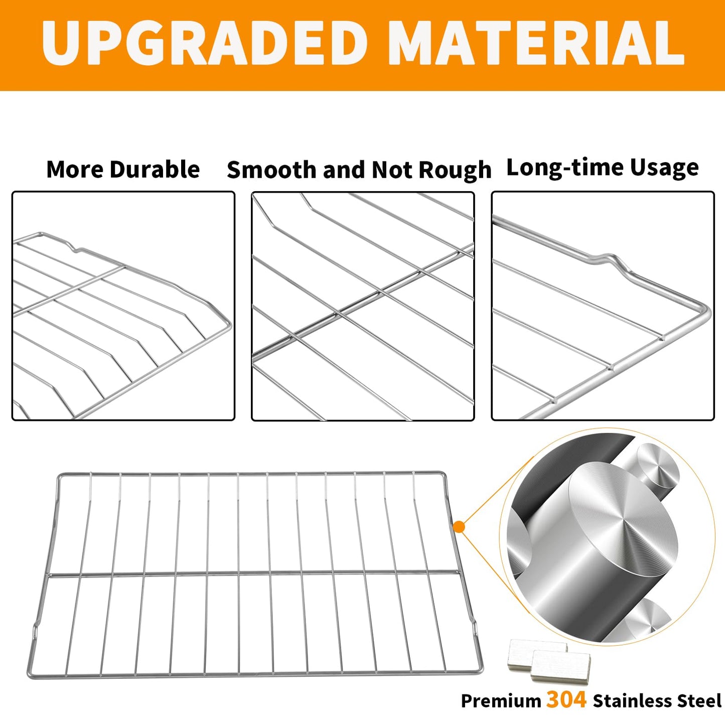 Upgraded DG75-01001C Oven Rack Replacement for Samsung Stove Oven Parts, DG75-01001D Range Rack-flat for Samsung Oven Accessories NE63A6511SS NX60A6511SS DG75-01001A Stainless Steel Oven Rack 1 Pack