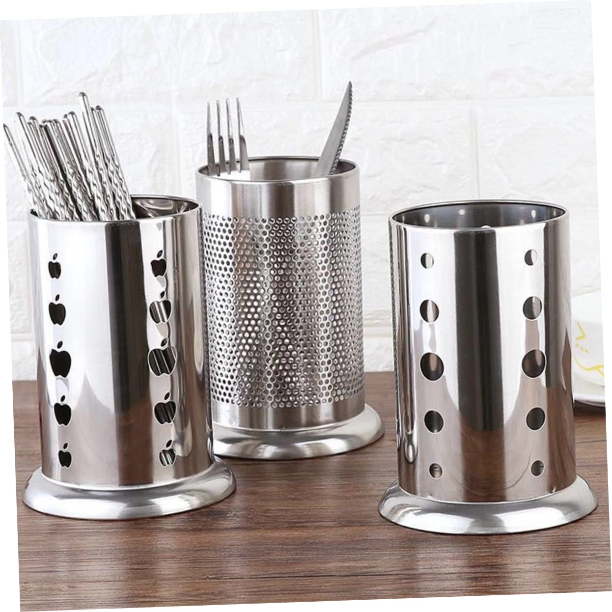 SHOWERORO Stainless Utensil Holder Stainless Steel Spoon Dishwasher Chopstick Holder Silverware Dryer Flatware Drying Rack Cutlery Drainer Stainless Steel Silver Utensil Accessory Appliance