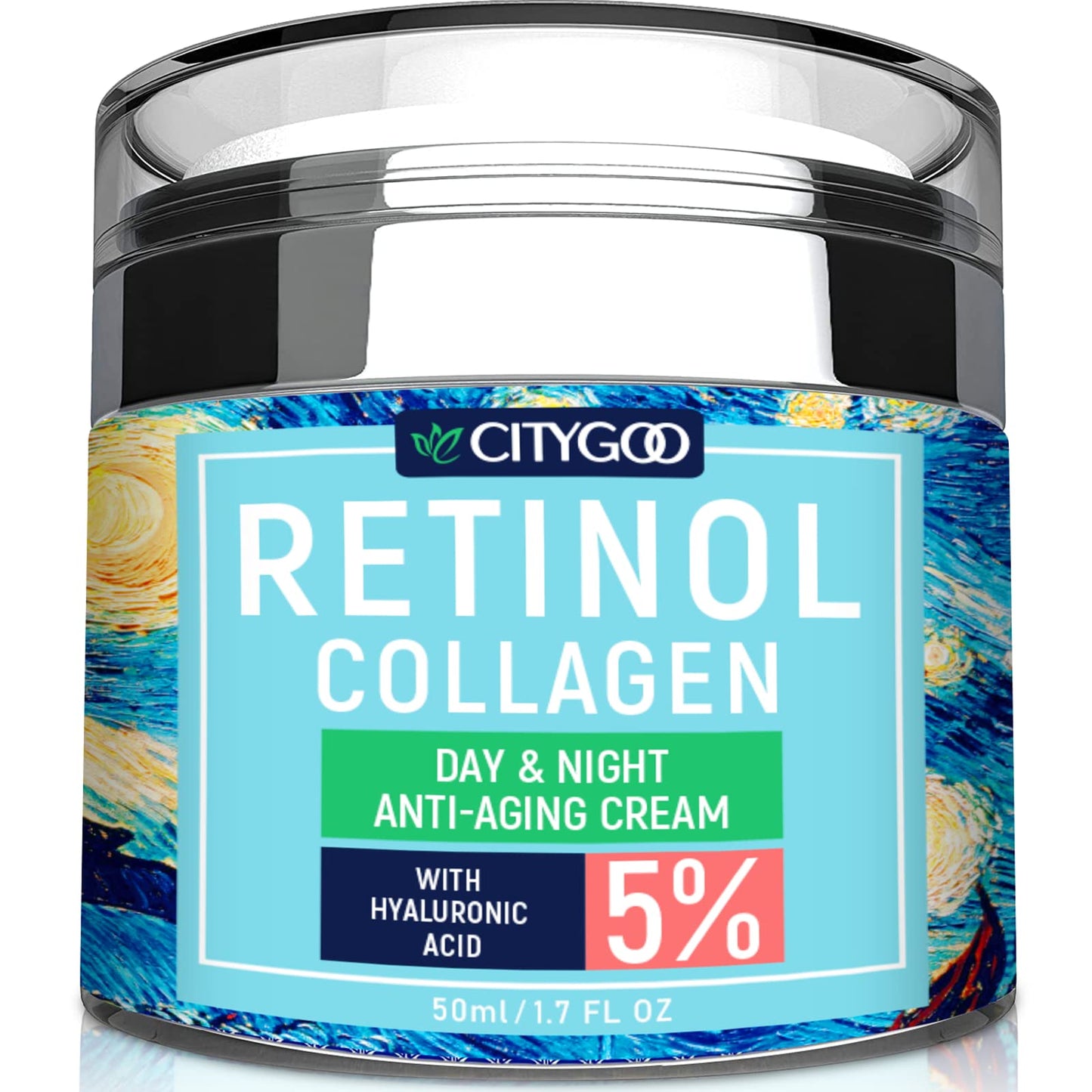 Retinol Cream for Face - Facial Moisturizer with Collagen Cream and Hyaluronic Acid, Anti-Wrinkle Reduce Fine Lines with Vitamin C+E, Day and Night Anti-Aging Cream For Women and Men -Designed in USA