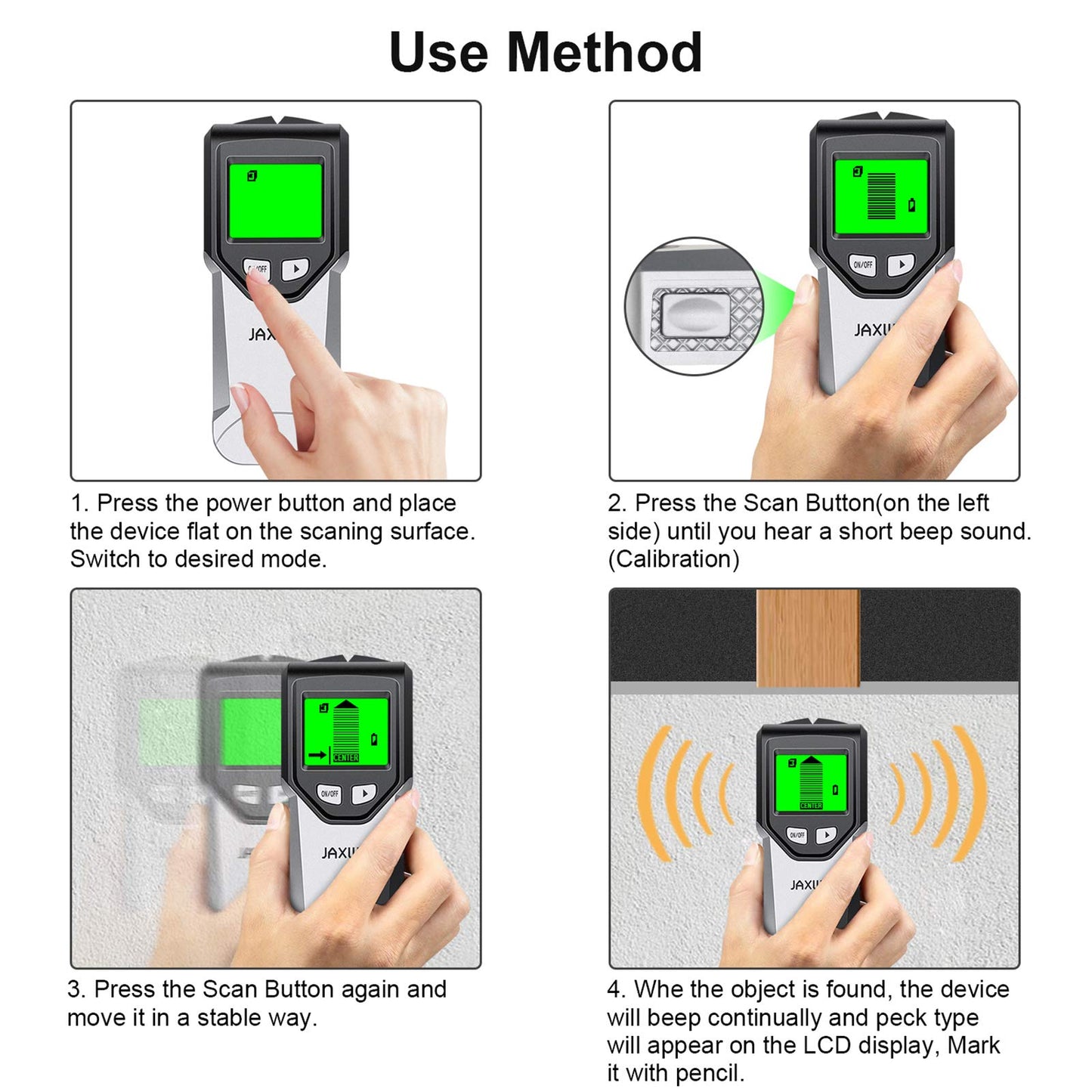 Stud Finder Wall Scanner - 5 in 1 Stud Finder Tool with Intelligent Microprocessor Chip and HD LCD Display, Stud Detector Beam Finders for the Center and Edge of Wood AC Wire Metal Studs Joist Pipe