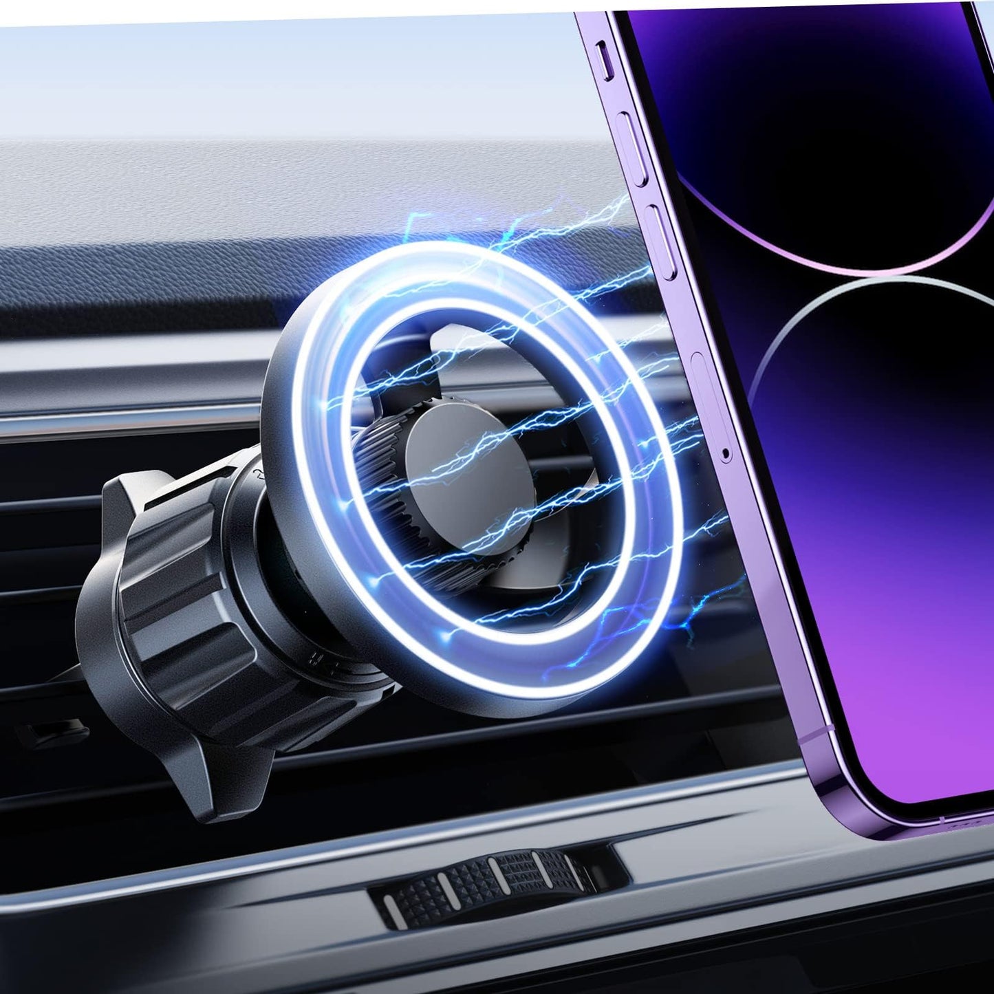 LISEN for MagSafe Car Mount [Pioneering Blade-Safe Protection] Magnetic Phone Holder for Car, Hands Free iPhone Car Holder Mount Vent Phone Mount for Car Fits for iPhone 15 Pro Max Plus 14 13 12 Mini