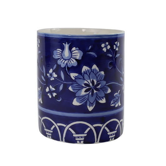 Unknown1 Euro Blue Garden Utensil Holder 6.1 Xx6.1 X7.4 Ceramic