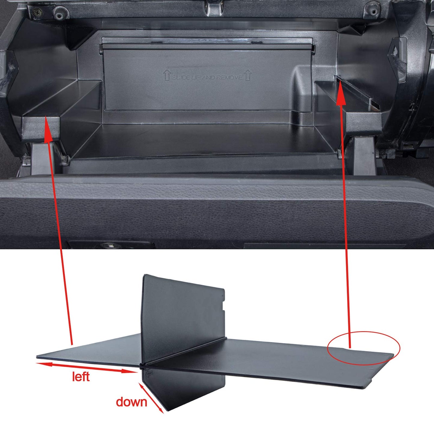 JKCOVER Compatible with Toyota Tacoma Glove Box Dividers Organizer 2016 2017 2018 2019 2020 2021 2022 2023 Accessories,Insert Box ABS Secondary Storage