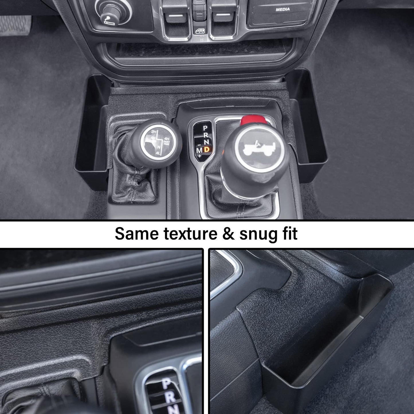 Center Console Gear Shift Organizer Tray Compatible with Jeep Wrangler JL/JLU 2018 2019-2023 2024 and Jeep Gladiator JT Truck 2020 2021 2022 2023 Storage Box Accessories (Not for JK/JKU)