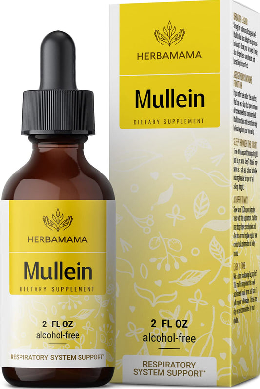 Mullein Leaf Tincture - Lung Cleanse - Vegan Lung Detox - Respiratory Health and Immune Support Drops - Natural Supplement Liquid Extract 2 fl.oz.