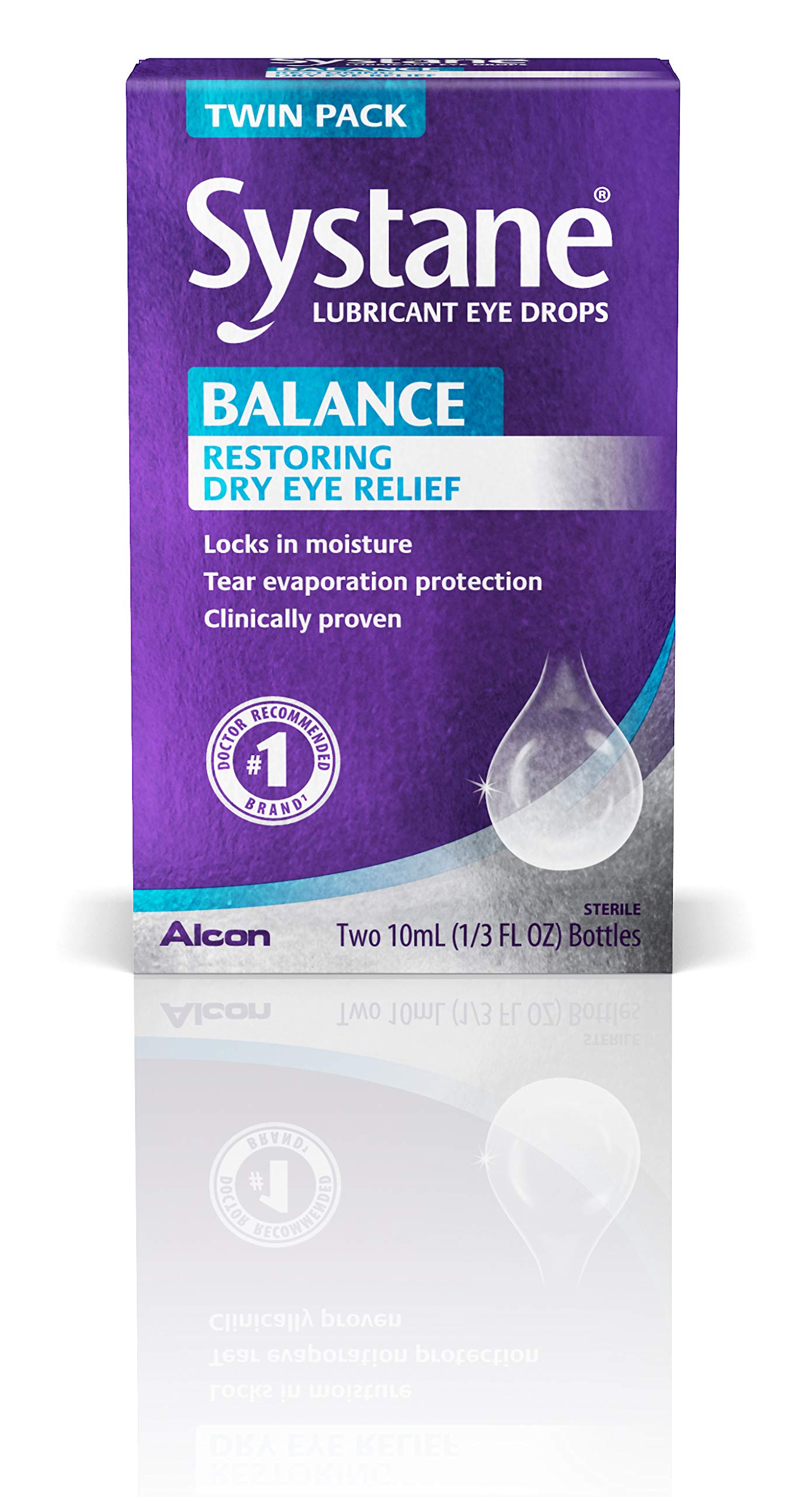 Systane Balance Lubricant Eye Drops, Twin Pack, 10-mL Each