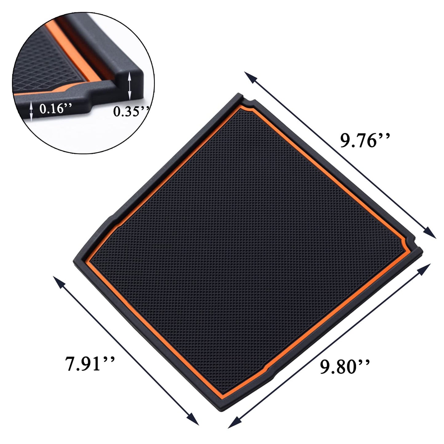 JKCOVER Dashboard Mats Compatible with Subaru Crosstrek/Impreza 2018-2022 2023 and Forester 2019-2023 Accessories Center Console Liner Inserts Rubber mats （Orange）