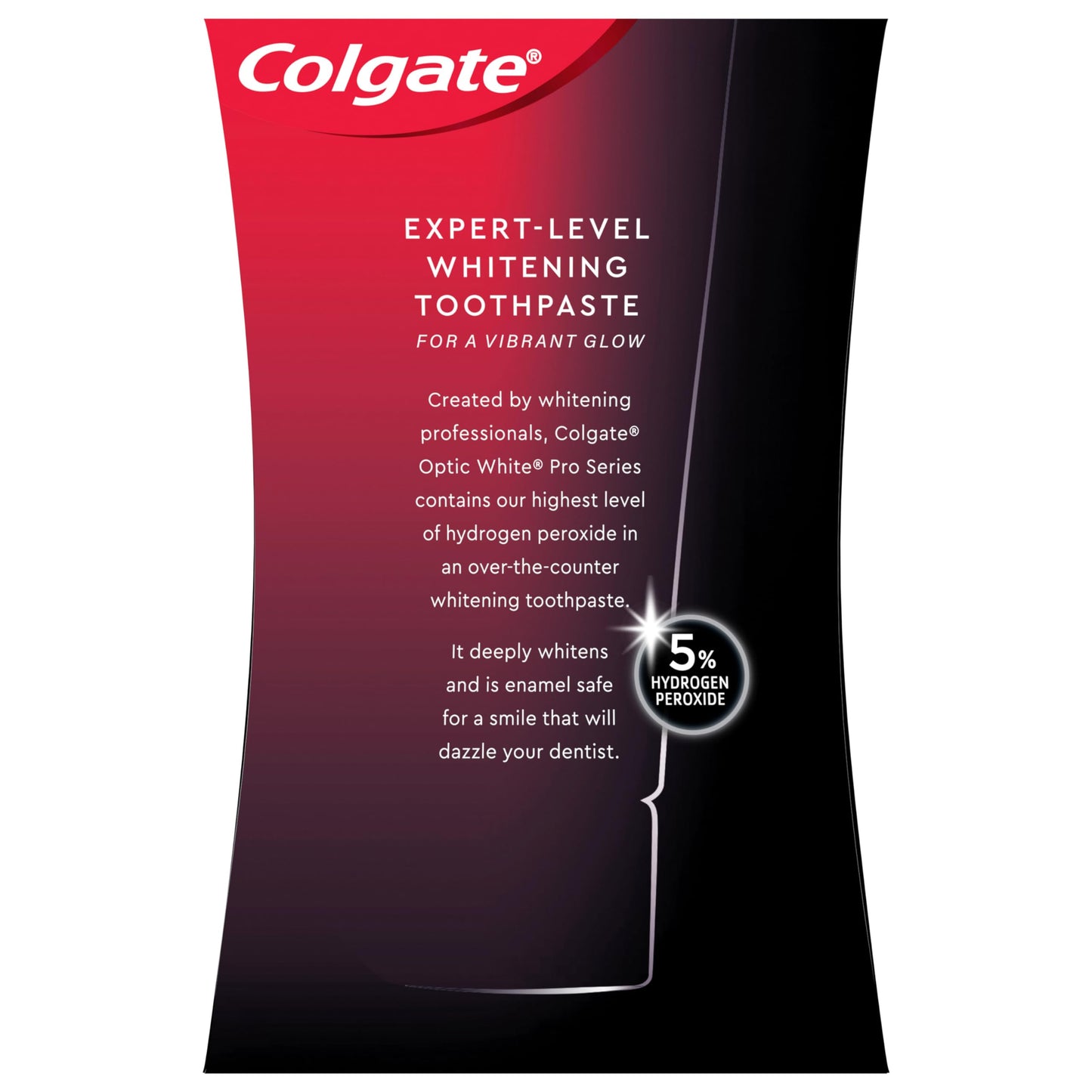 Colgate Optic White Pro Series Whitening Toothpaste with 5% Hydrogen Peroxide, Stain Prevention, 3 oz Tube, 2 Pack