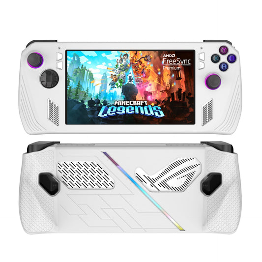 Baigeda Protective Case for ASUS Rog Ally 2023 Release Full Body Soft Silicone Handheld Game Console Drop-Proof Protector Case with Shockproof,Non-Slip,Anti-Collision (White)