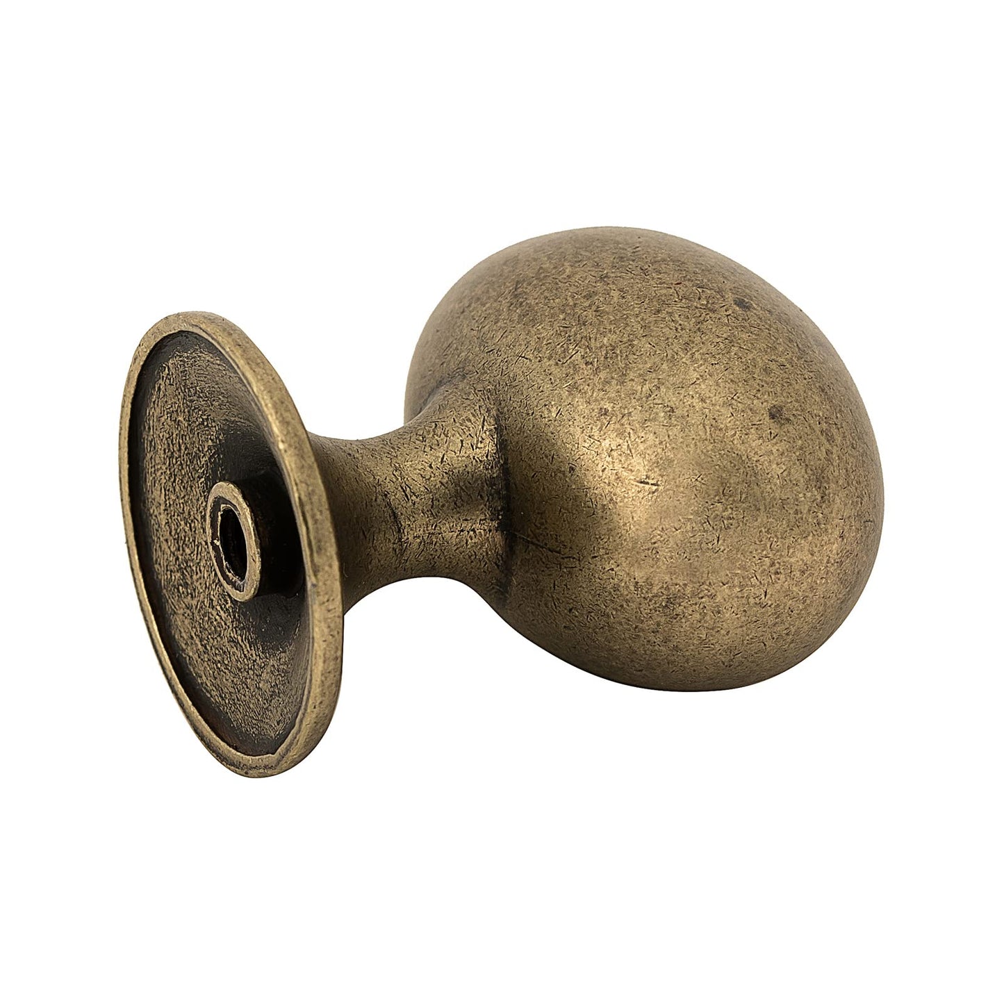 HARPOON Cabinet Hardware Oval Mushroom Knob 1-2/5" Diameter 36mm, 10 Pack (Antique Brass)