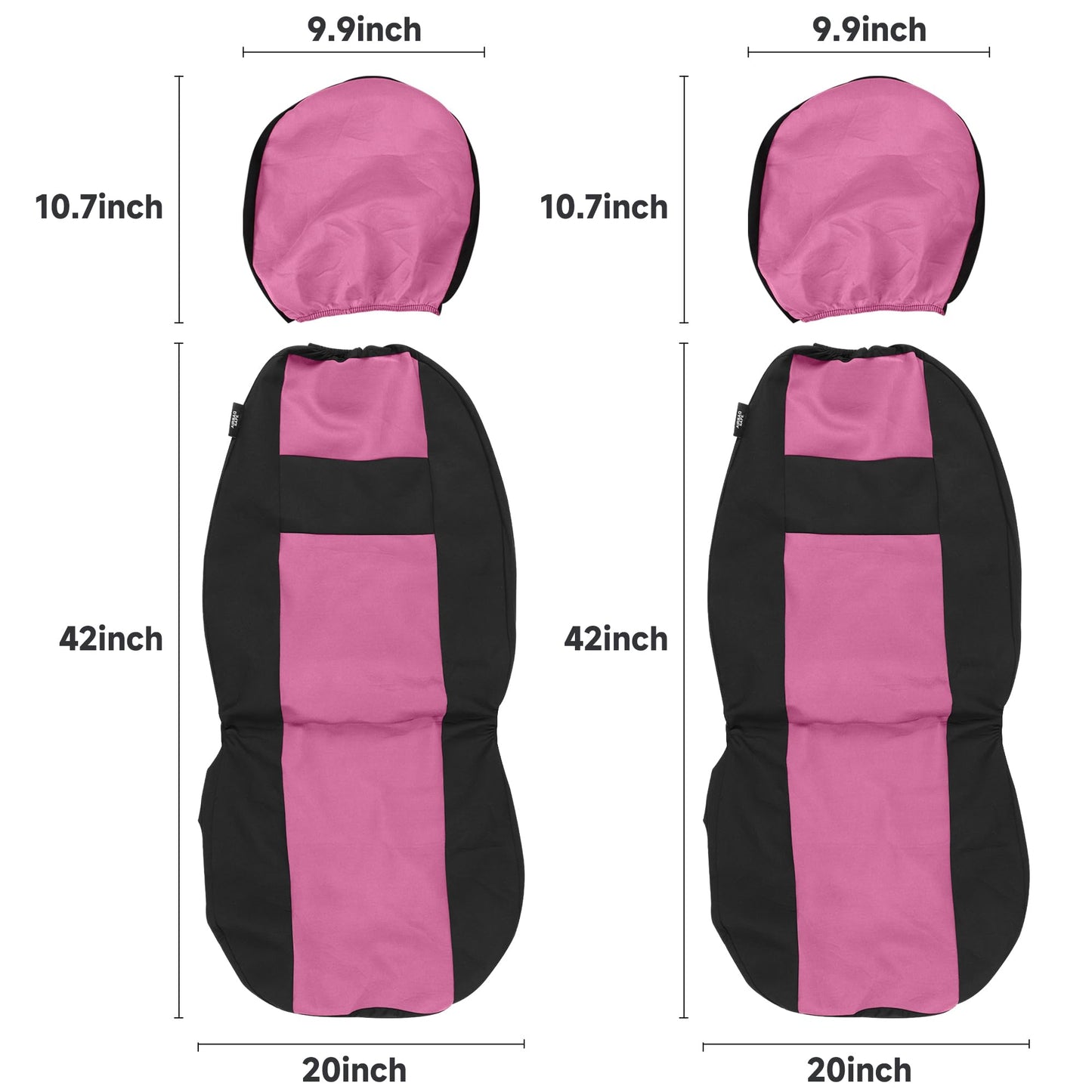 VarCozy Car Seat Covers Full Set, Breathable Cloth Front and Rear Split Bench Seat Covers for Car, Universal Cloth Seat Covers for SUV Sedan Van, Automotive Interior Covers, Airbag Compatible