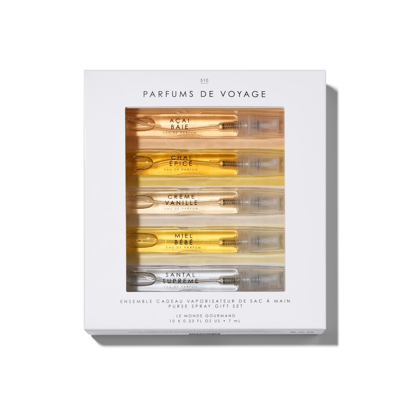 Le Monde Gourmand Parfum de Voyage 10 Piece Purse Spray Discovery Set - 0.23 fl oz (6.8 ml) Each Sample Fragrance