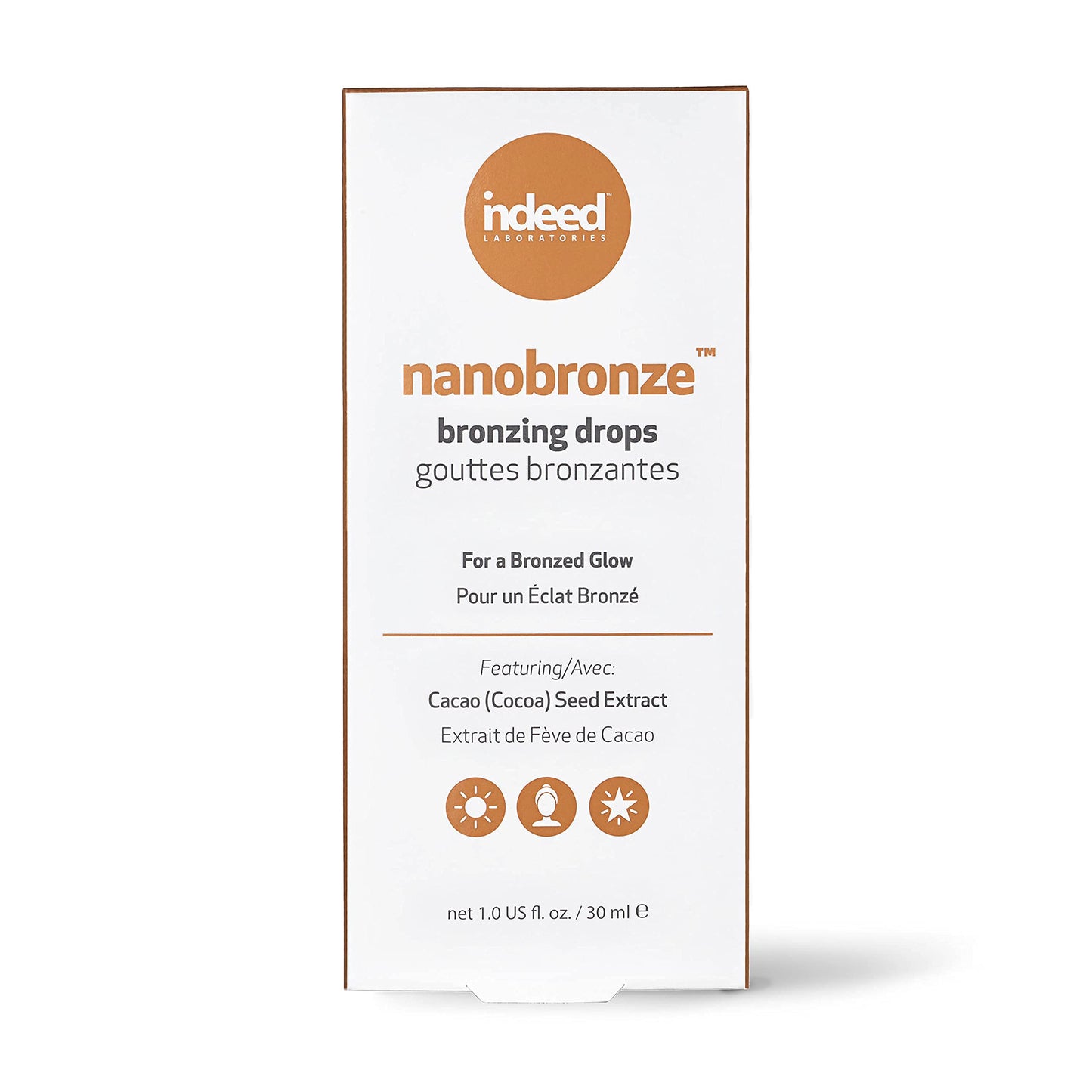 Indeed Labs Nanobronze Drops - Get a sun-kissed glow without the sun! Bronzing drops with hyaluronic acid instantly bronze, blur, and hydrate skin. 30ml