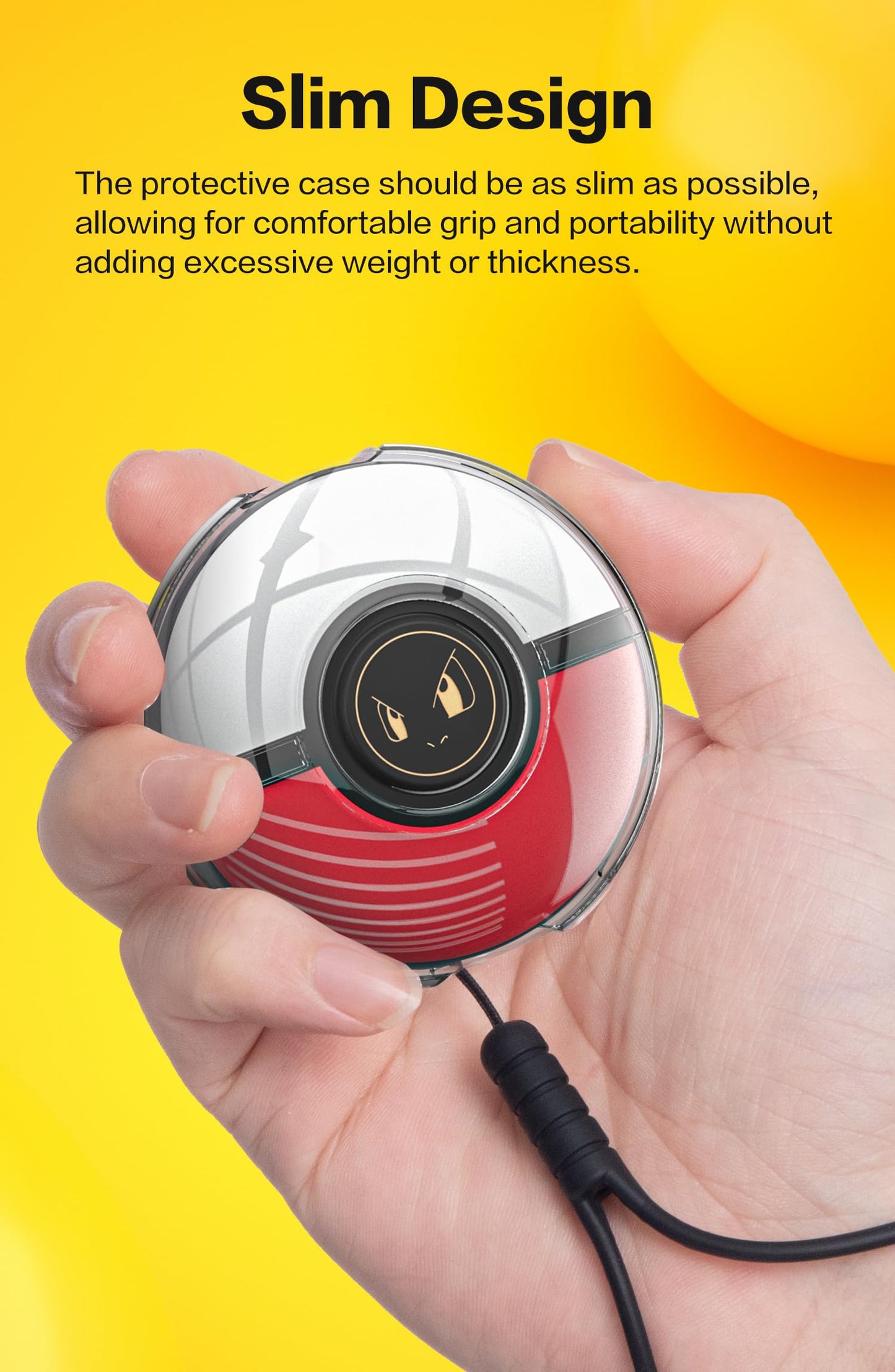 Protective Case for Pokémon GO Plus + 2023, Clear Hard Case for Poke Ball Go Plus with Button Caps and Wrist Strap - 1 Pack