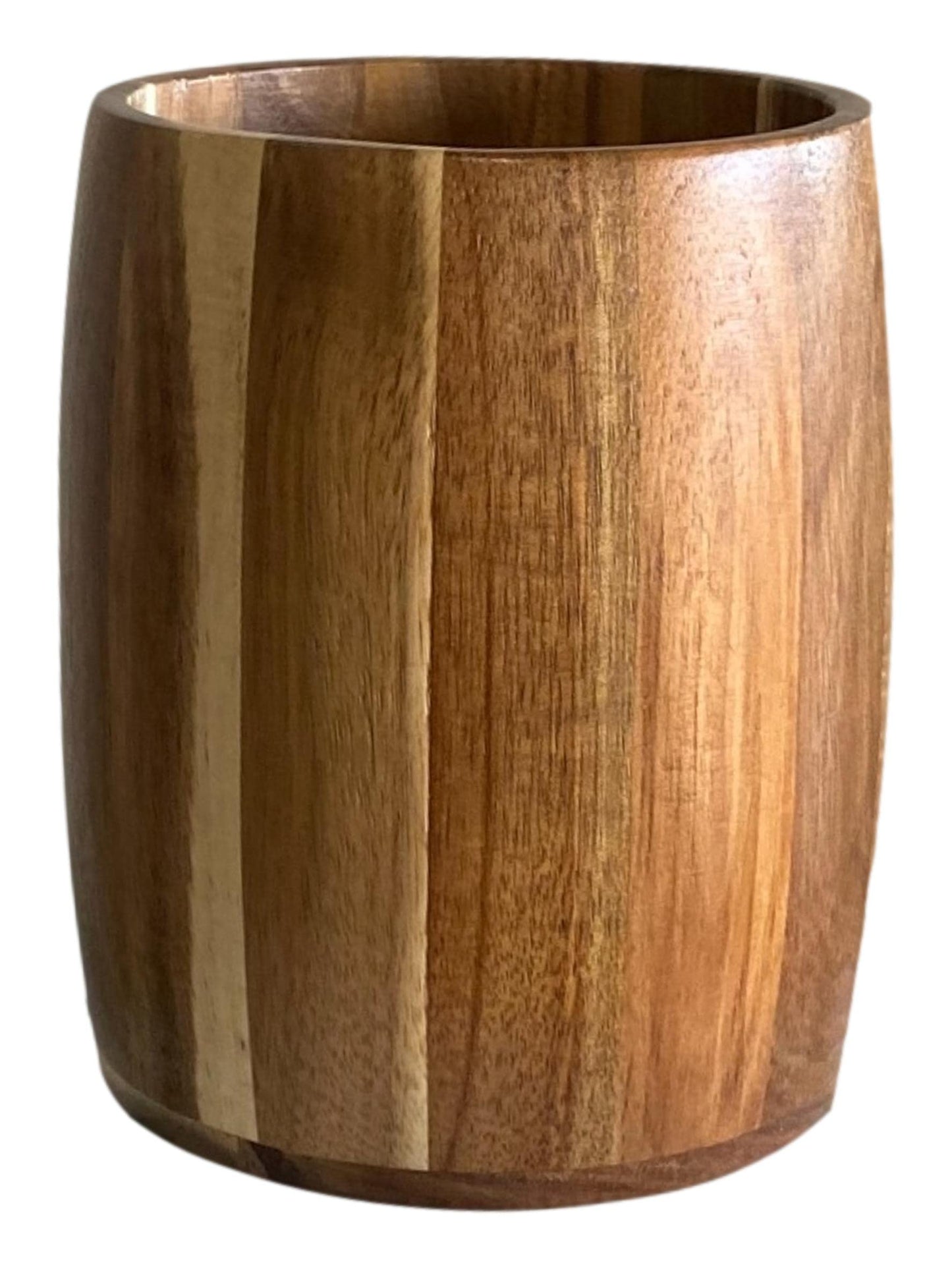 The Pretty Turtle Bamboo Kitchen Counter Utensil Crock Holder Caddy 7" x 5 1/2" (Large Oval Acacia)