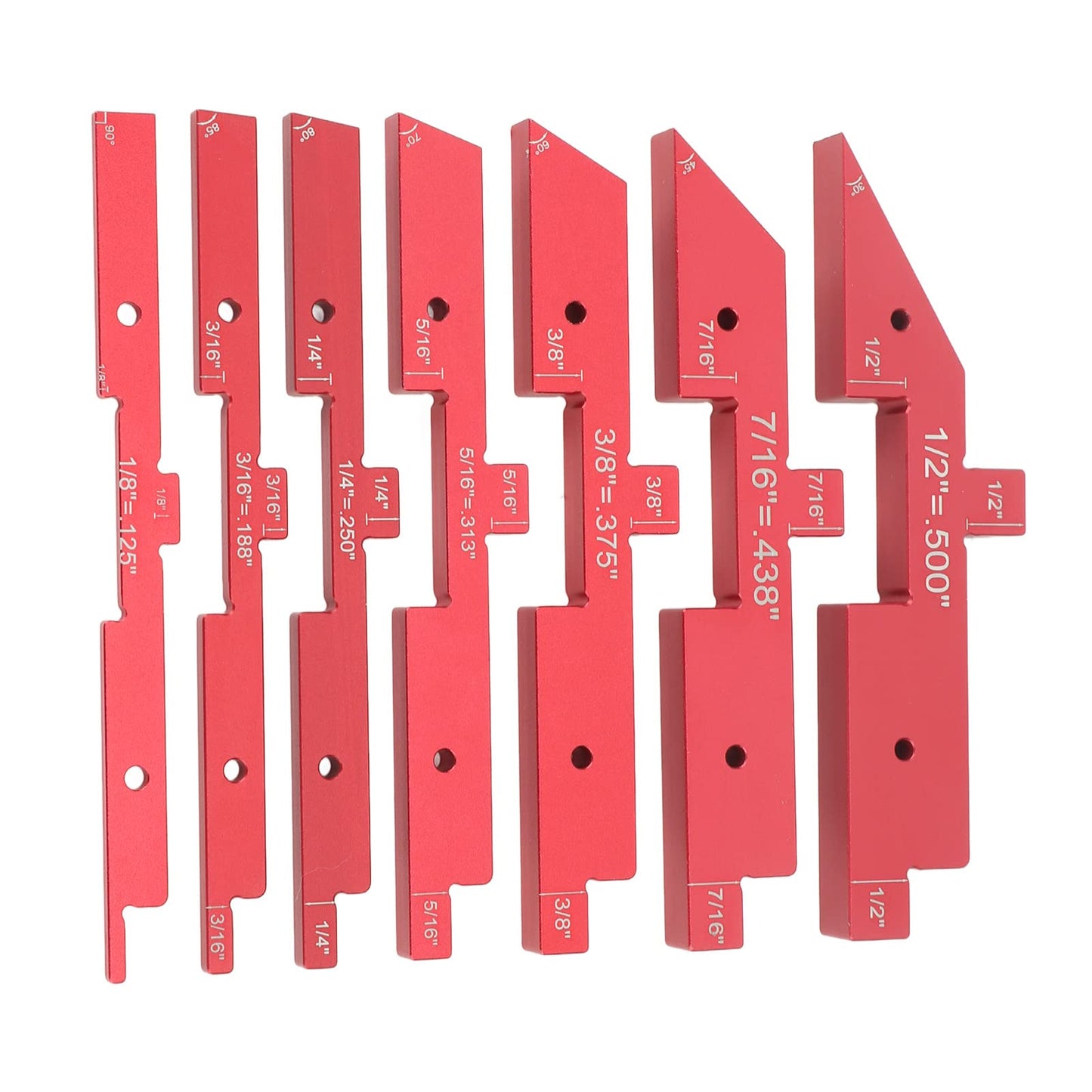 Laying Blocks Woodworking Tools, Convenient and Flexible Laying Blocks, Easy to Read 7 Piece Height Gauge Set for Measuring Depth