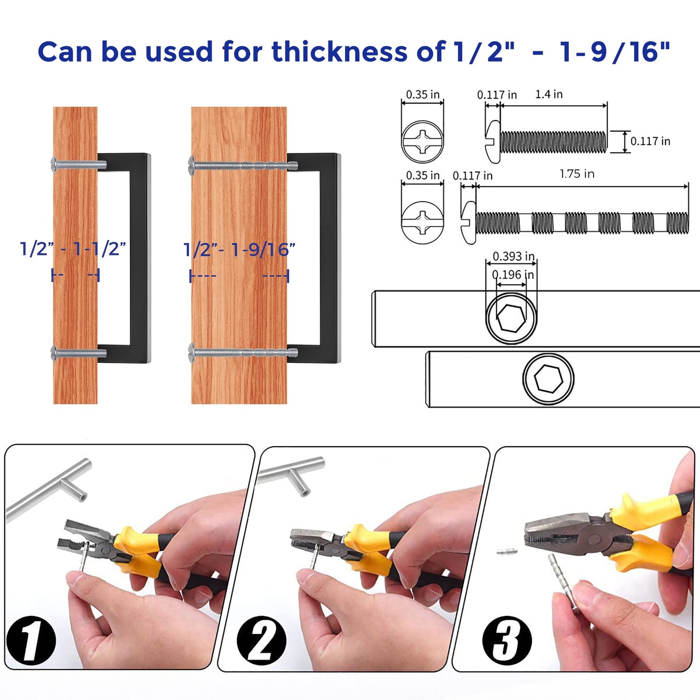 Ravinte Black Cabinet Pulls 30 Pack 5 Inch Square Kitchen Cabinet Handles Modern Hardware for Kitchen Cabinets Cupboard with Drill Mounting Template