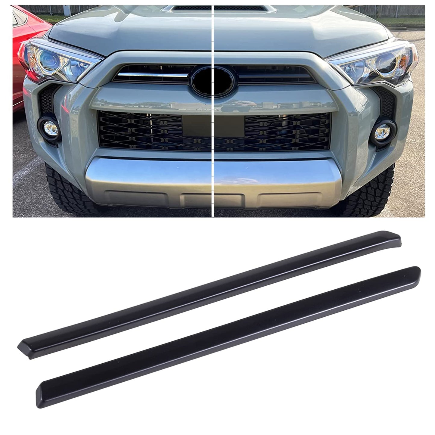 JDMCAR Front Center Grille Insert Cover Trim Compatible with 2023 2022 2021 2020 Toyota 4Runner TRD Pro Sport Accessories ABS Middle Grille Insert Cover Strips (Matte Black)