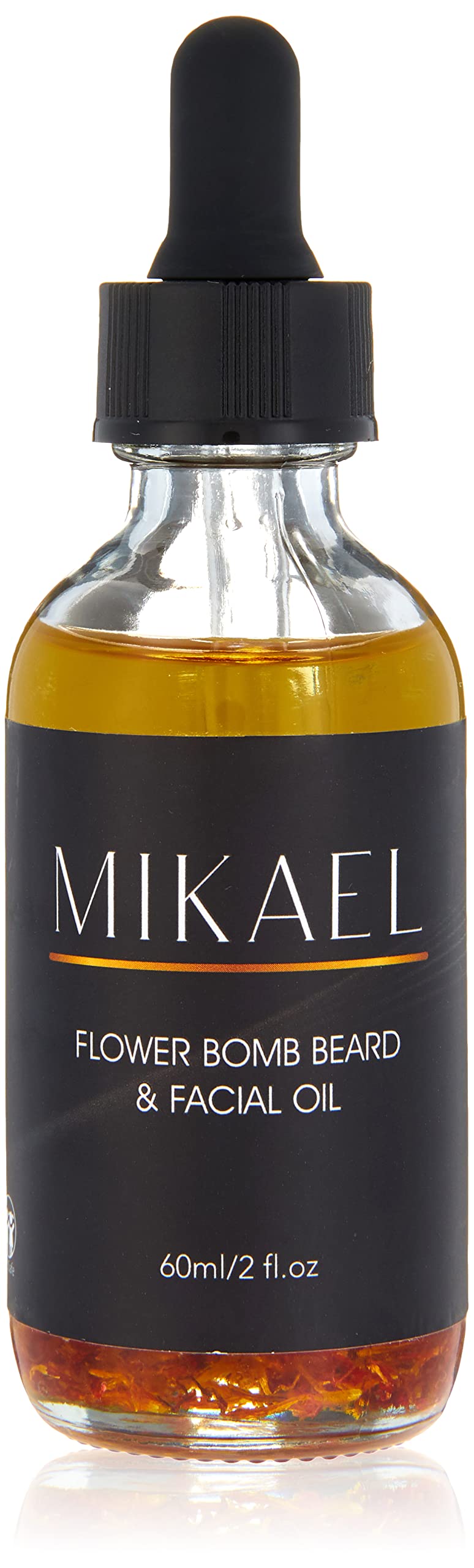 Mikael mens beard and skin oil helps acne scars, dry flaky skin and stretch marks, essential oils mix including saffron, grapeseed and jojoba oil 2oz