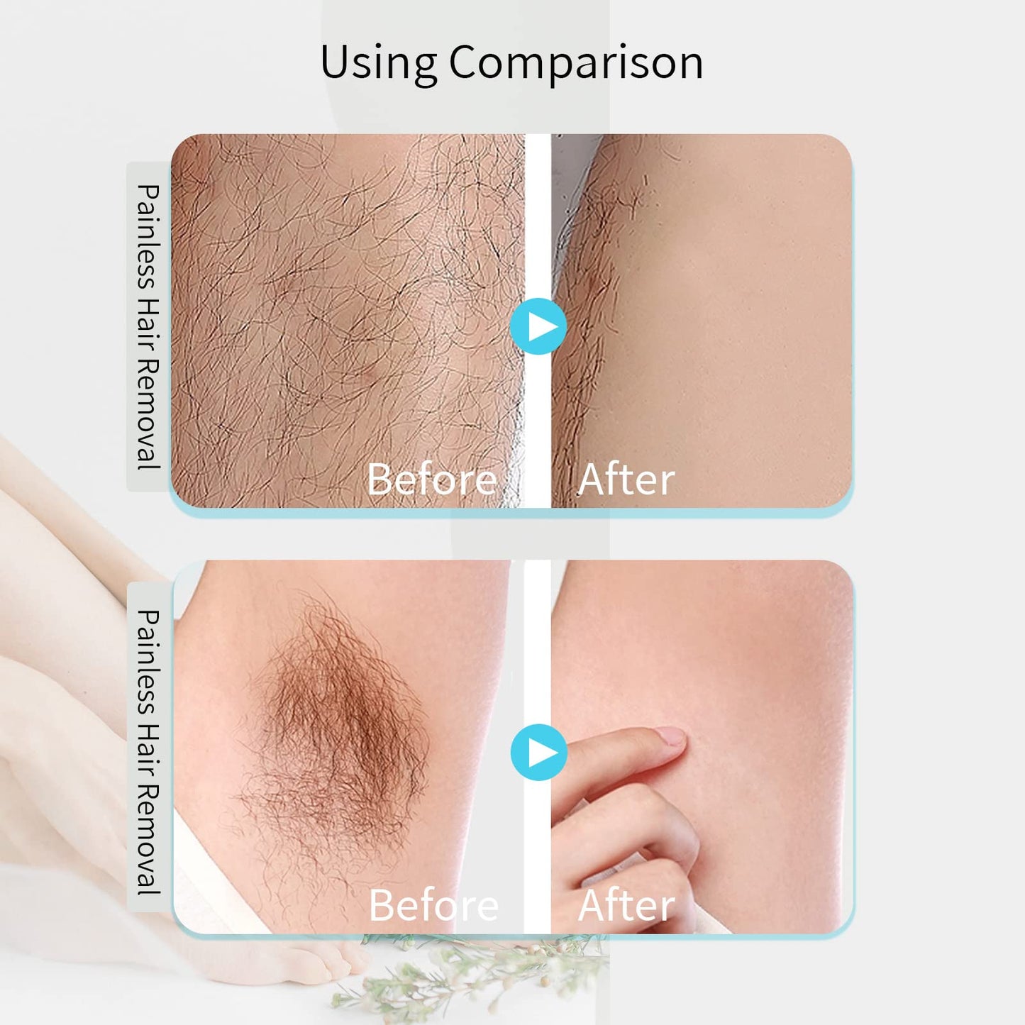 Crystal Hair Eraser Hair Removal for Women Men Arms Legs Back Upgraded Nano Glass Painless Physical Hair Removal Tool (Sky Blue)