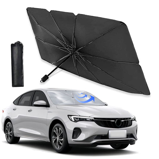 Ajxn Car Windshield Sun Shade Umbrella,UV Protection,Car Windshield Sun Shade Umbrella to Keep Your Vehicle Cool,Car Accessories Foldable Sun Shield Shade (Large (55"x 31"))