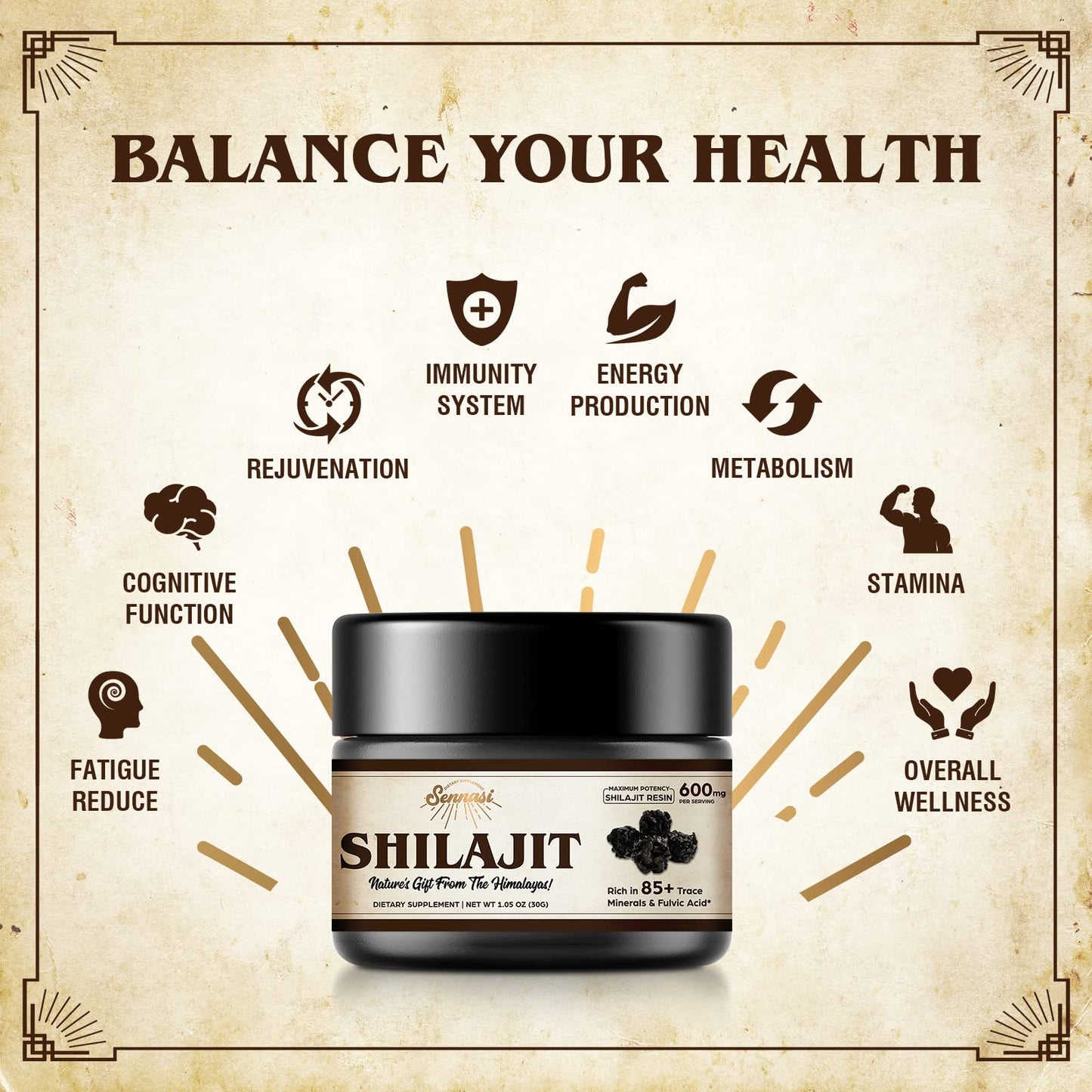 Shilajit Pure Himalayan Organic Shilajit Resin - 600mg Maximum Potency Natural Organic Shilajit Resin with 85+ Trace Minerals & Fulvic Acid for Energy, Immune Support, 30 Grams (2 Pack)