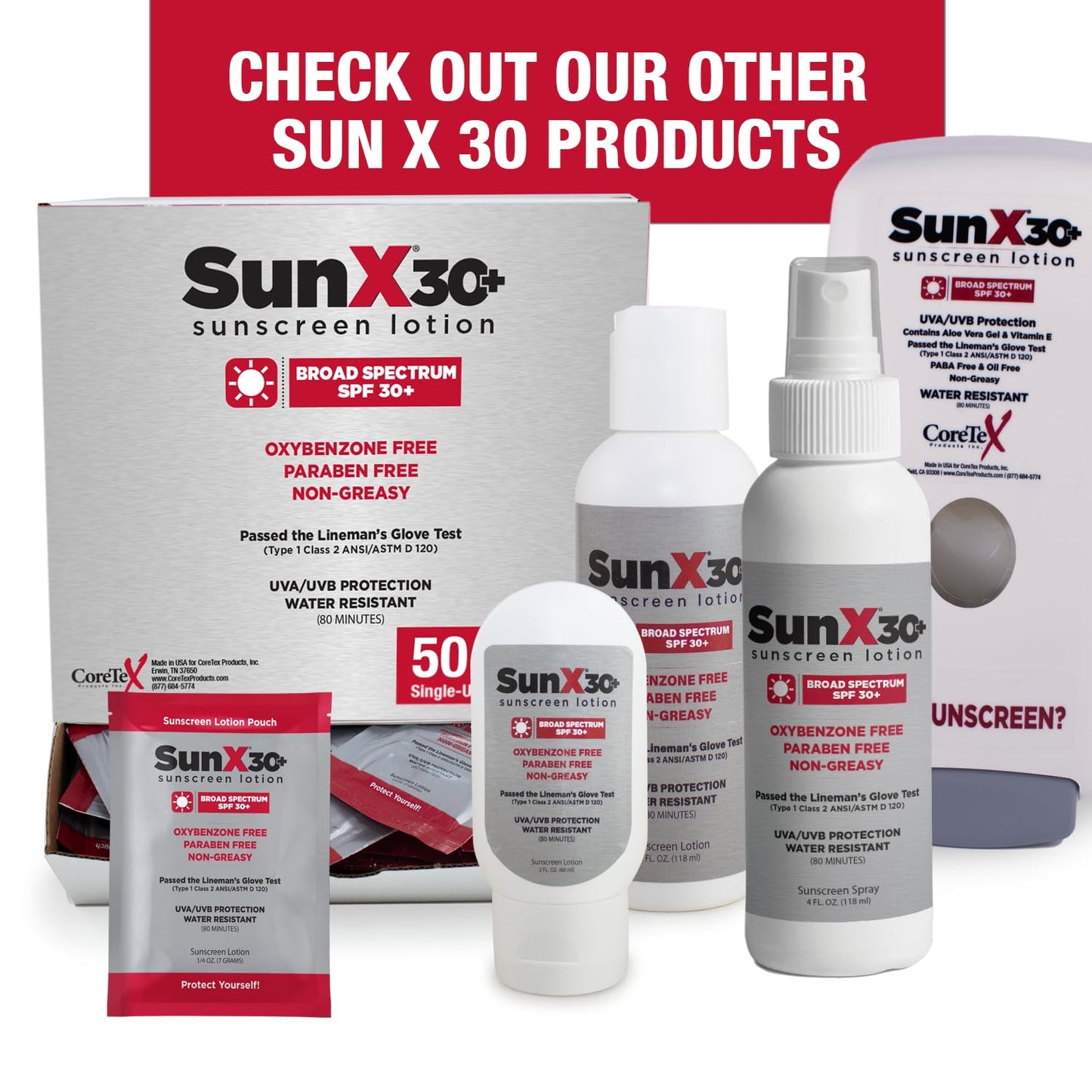 Sun X 30+ SPF Oil Free Sunscreen Lotion (16oz. Bottle) - Free of Parabens, Oxybenzone, & White Cast Properties With Broad Spectrum (UVA/UVB) Protection - Water & Sweat Resistant For Up To 80 Minutes