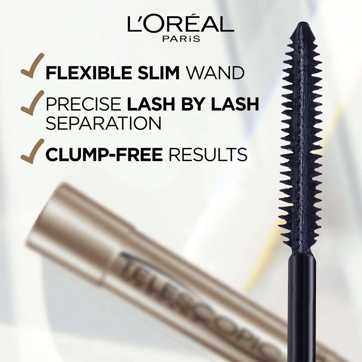 L’Oréal Paris Makeup Telescopic Original Lengthening Mascara, Black, 0.27 Fl Oz (1 Count)