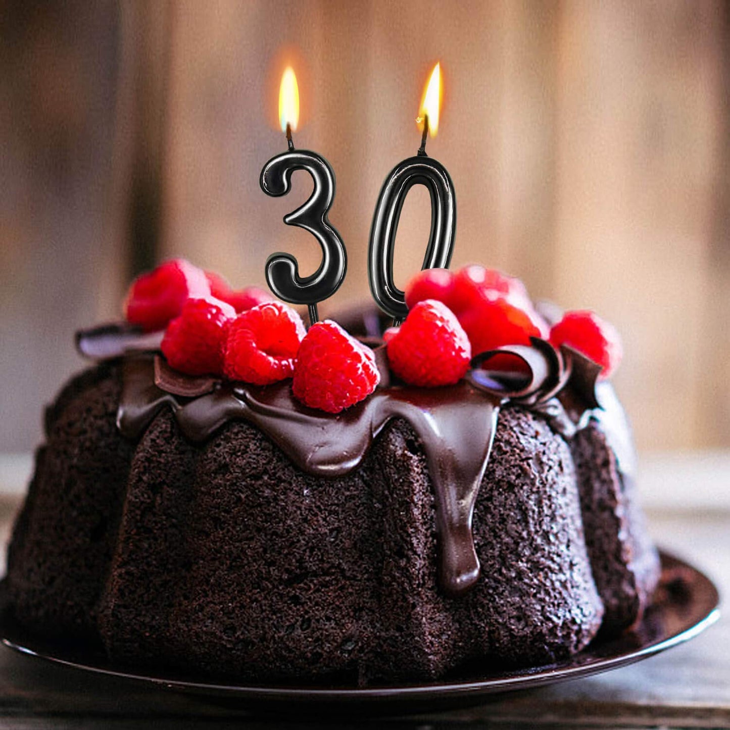 Beanlieve Black Numeral Birthday Candles - Cake Numeric Candles Number 0 1 2 3 4 5 6 7 8 9,Used for Cake Decoration on Birthday Parties and Wedding Anniversary Celebrations(10 Pieces)