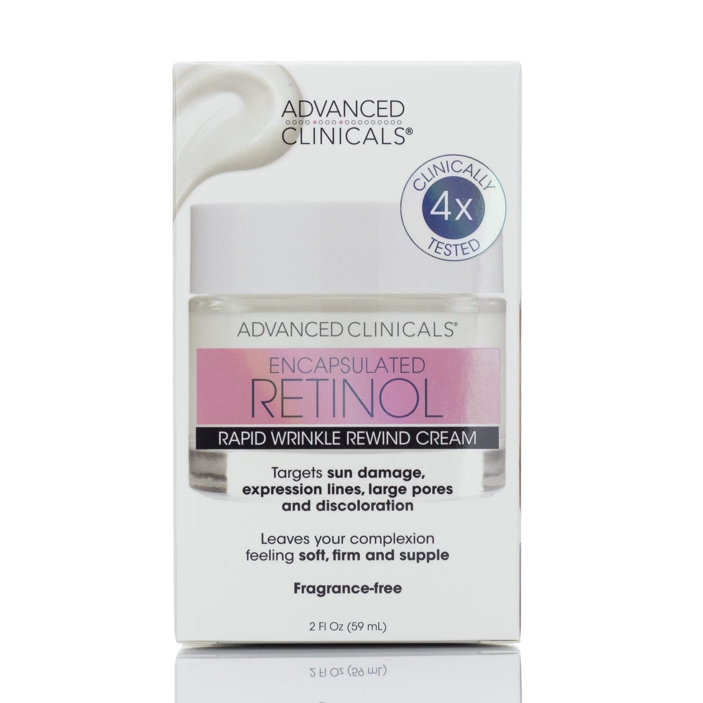 Advanced Clinicals Encapsulated Retinol Face Cream Moisturizer Facial Lotion Helps Diminish Wrinkles, Crepey Skin, & Age Spots, Fragrance Free Anti Aging Skin Care Retinol Lotion For Face, 2 Fl Oz