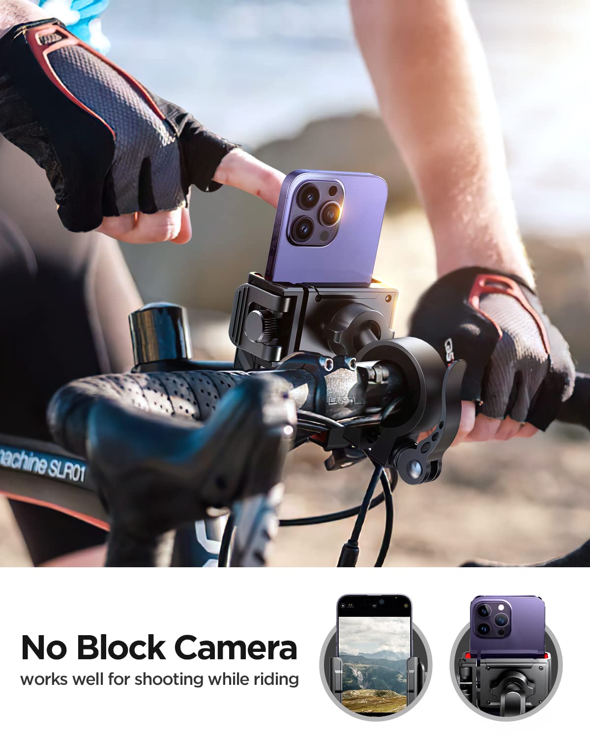 JOYROOM Motorcycle Bike Phone Mount Holder: Bicycle Handlebar Cell Phone Mount - Stroller Scooter Phone Clip for iPhone Samsung Galaxy 4.7''-7'' Smartphone - Mountain Dirt Bike Motorcycle Accessories