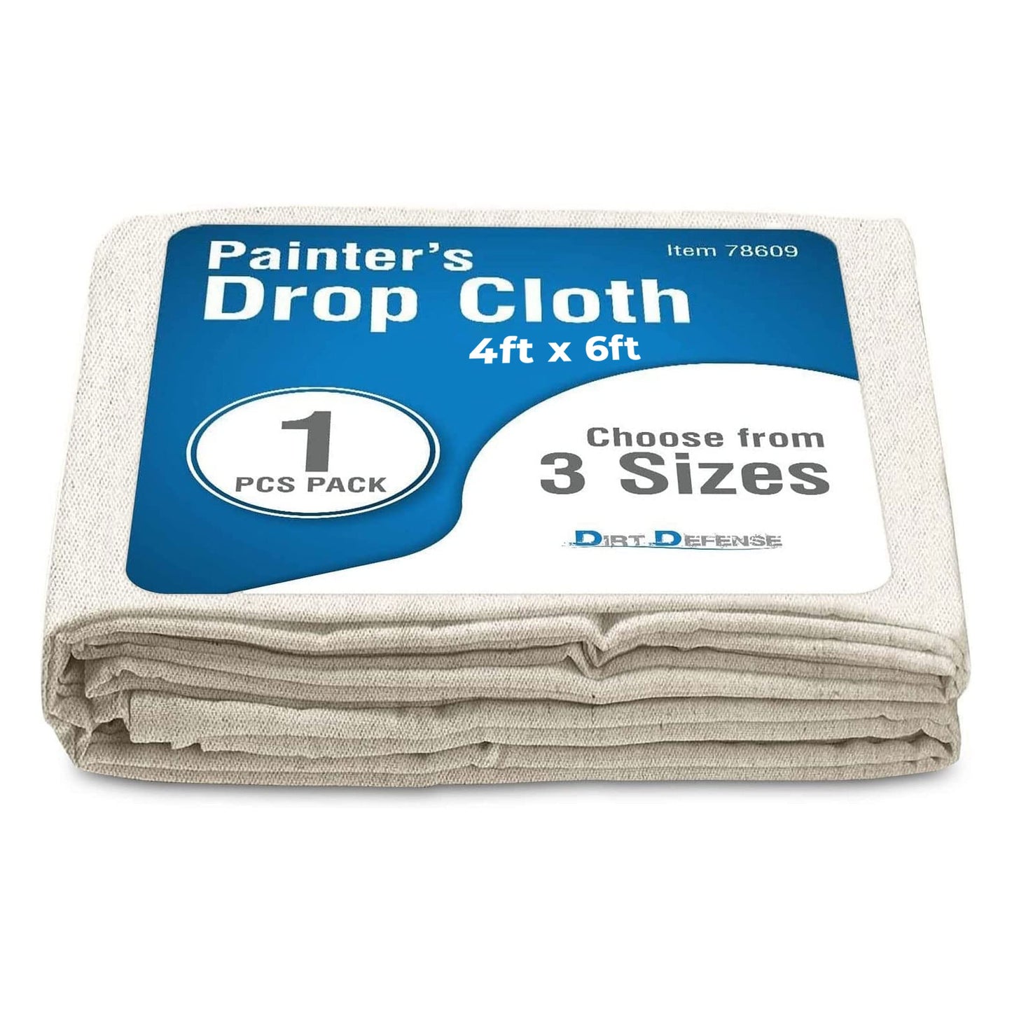 Pack of 1: All Purpose Canvas Drop Cloth Cotton Tarp 4x6 Large Canvas Tarp for Art Supplies, Drop Cloth for Painting Supplies/Paint Canvas Fabric or Couch Cover and Furniture Cover from Paint